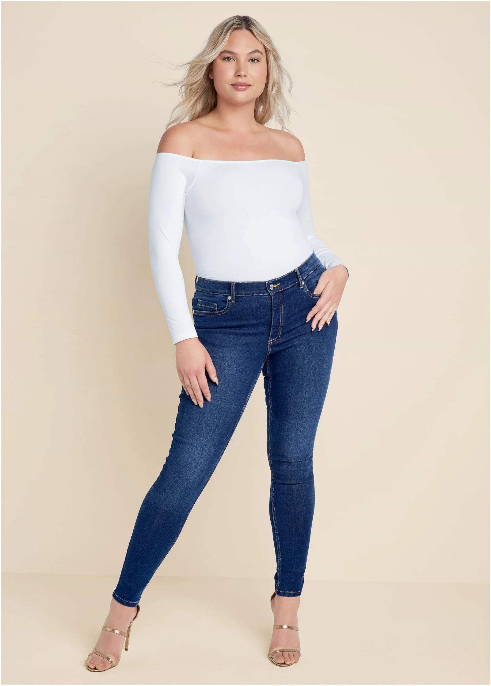 Heidi Skinny Jeans - Dark Wash - Image 6