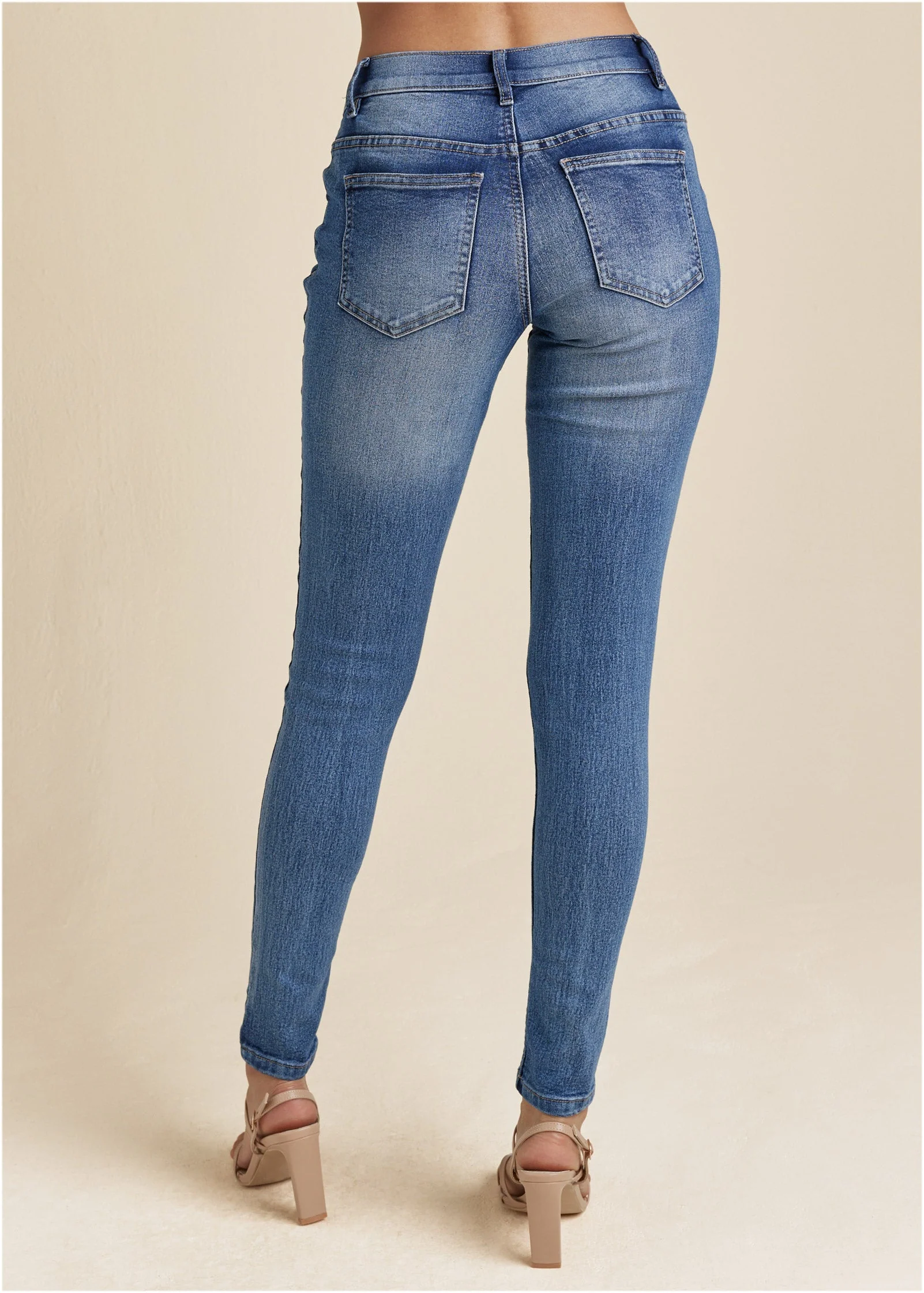 Heidi Skinny Jeans - Medium Wash - Image 3