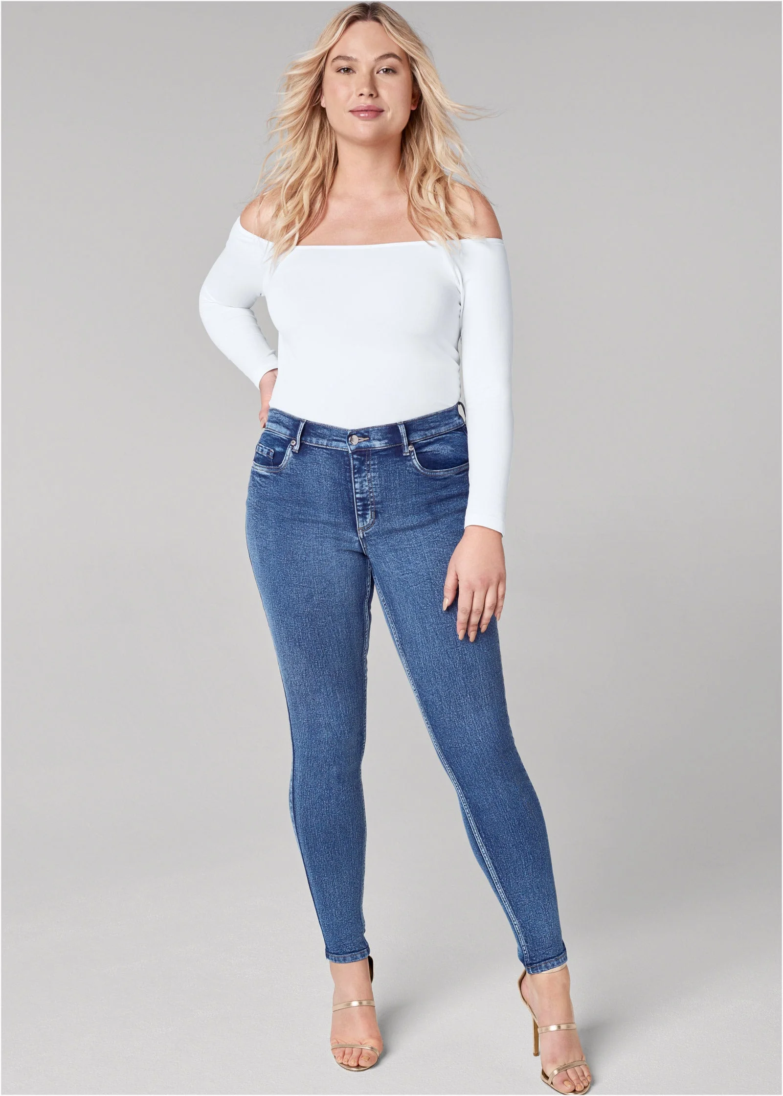 Heidi Skinny Jeans - Medium Wash - Image 6