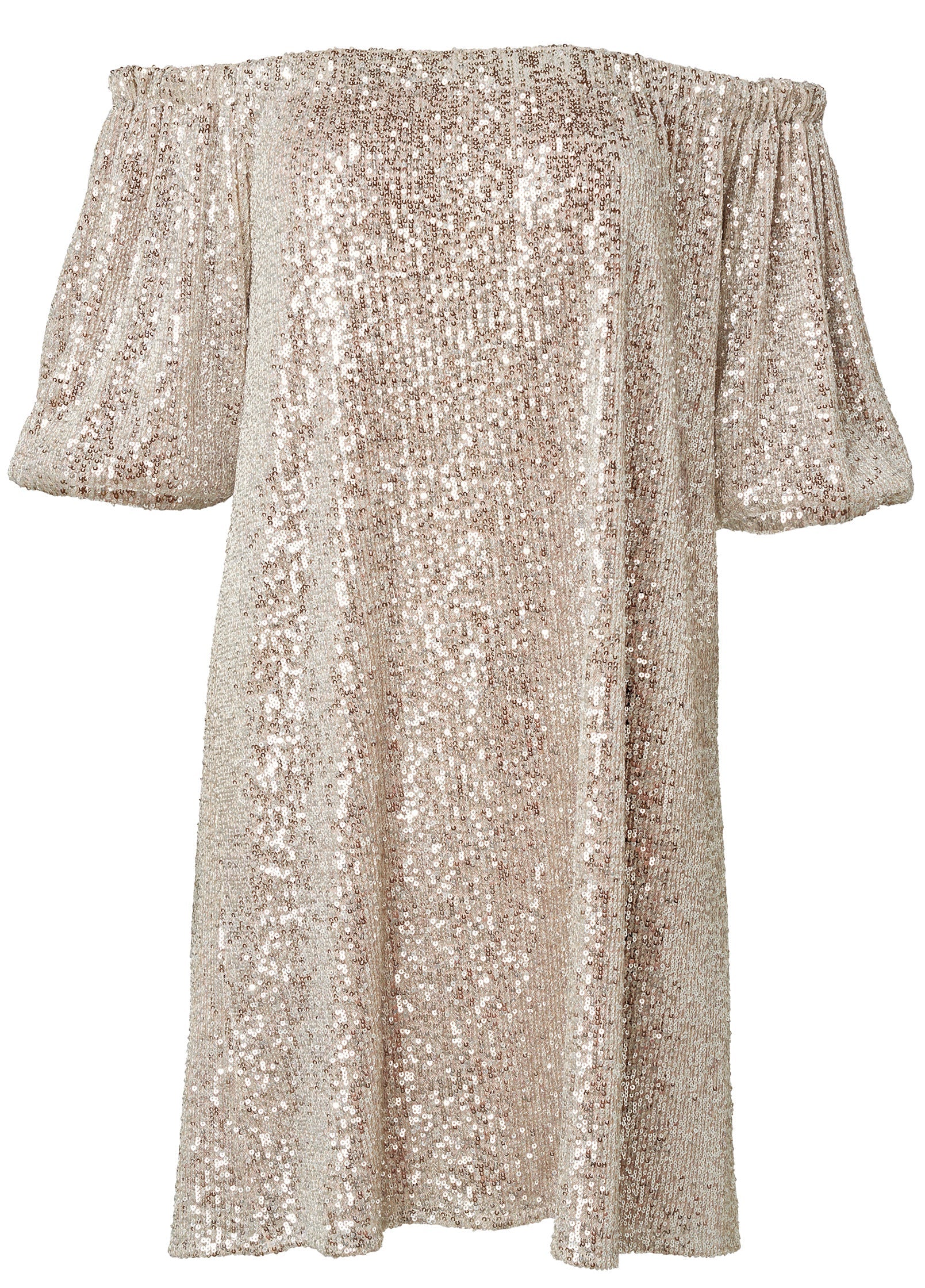 Sequin Off-The-Shoulder Dress - Silver - Image 6