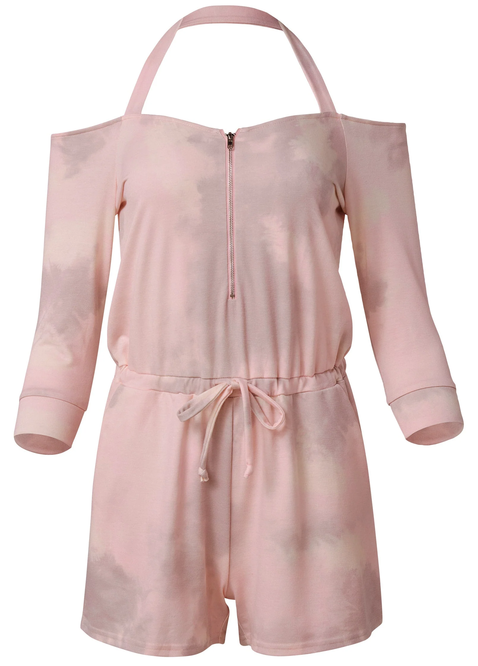 Sand Dune Tie-Dye Halter Romper - Blush Multi - Image 6