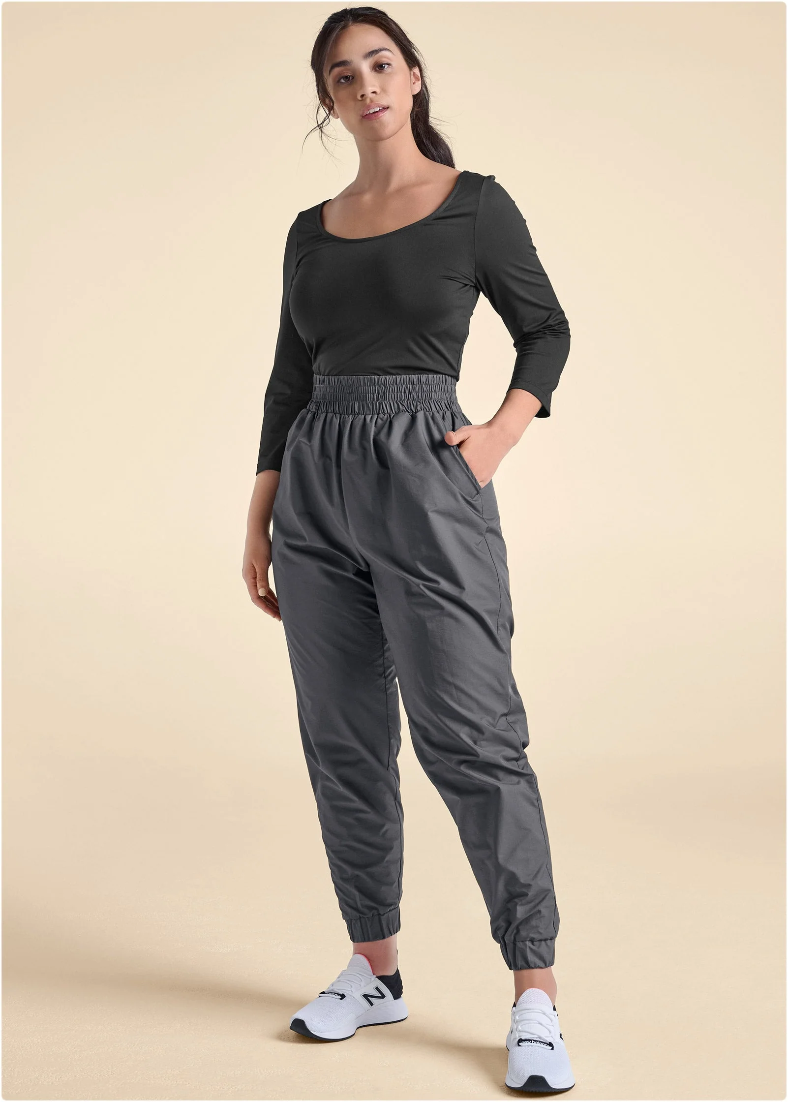 Two-Tone Sport Jumpsuit - Black & Grey - Image 6