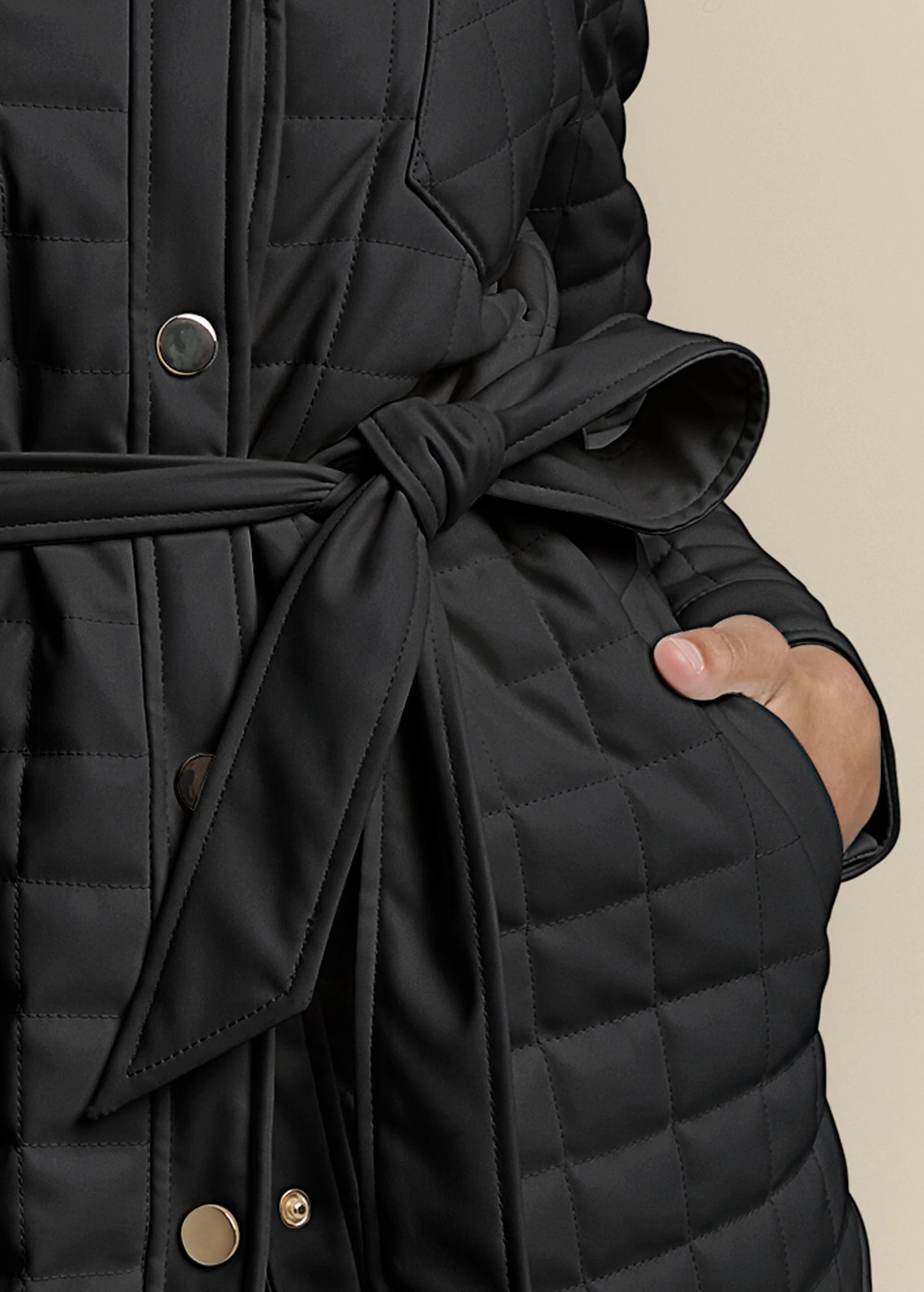 Faux-Leather Shacket  - Black - Image 4