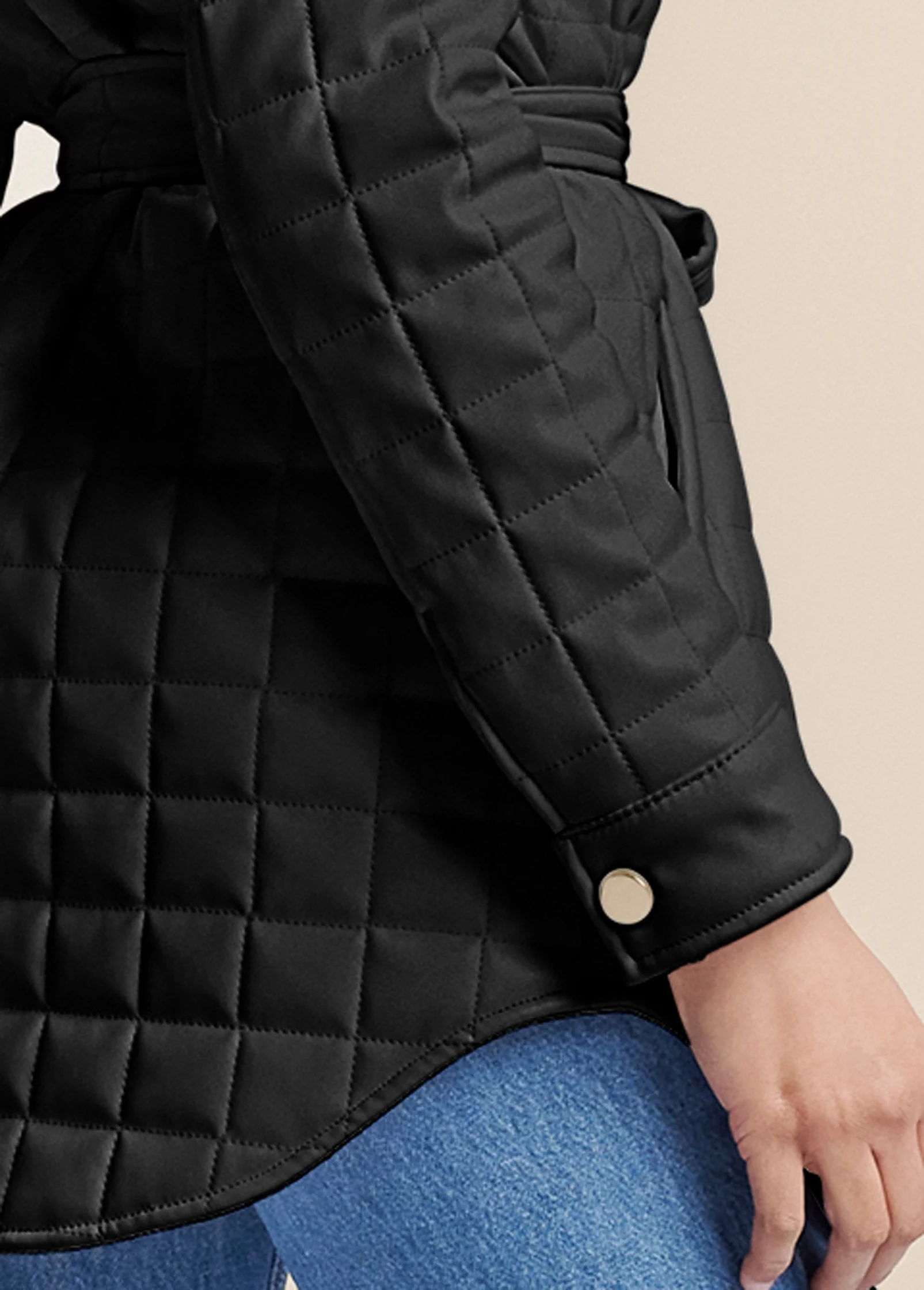 Faux-Leather Shacket  - Black - Image 5