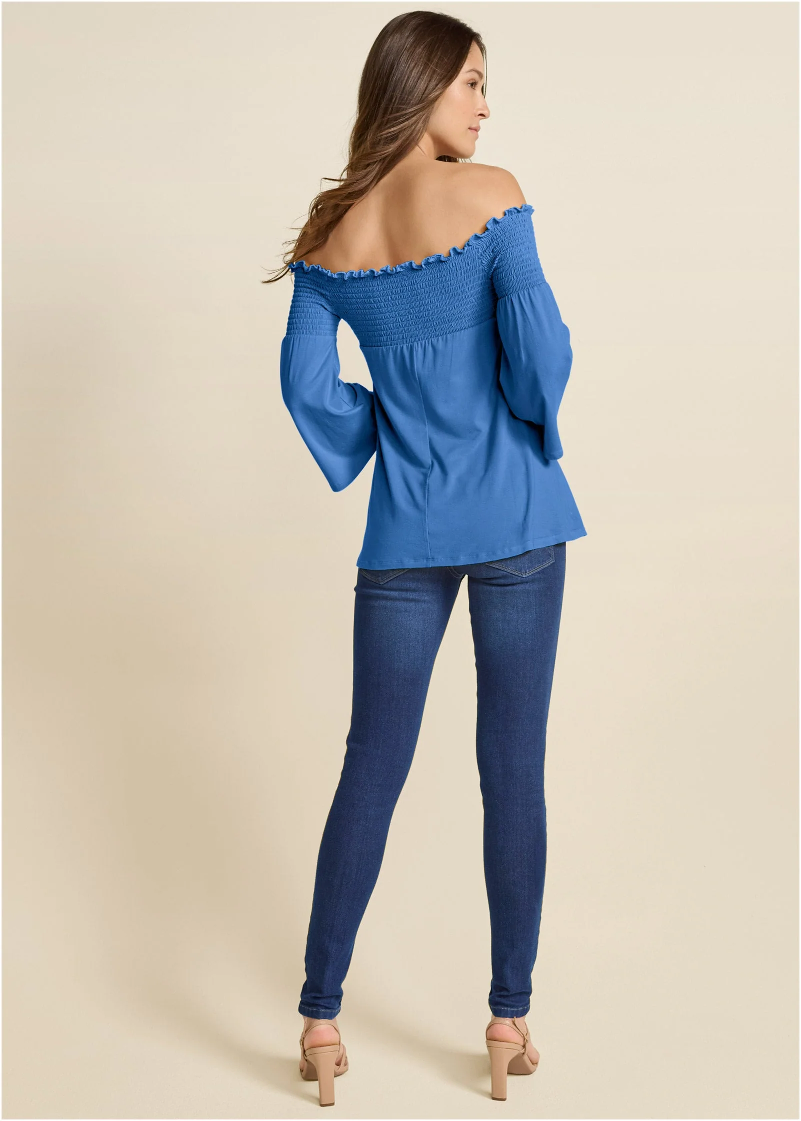 Off-The-Shoulder Top - Blue - Image 3