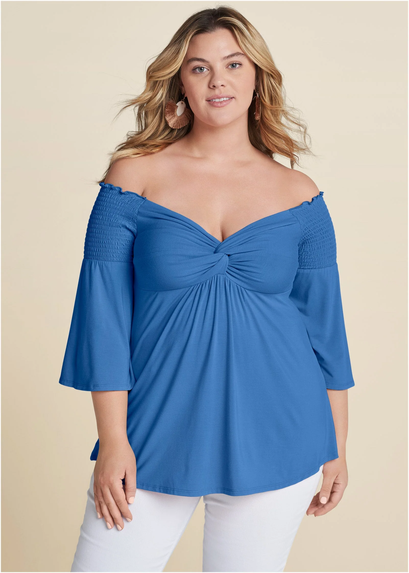 Off-The-Shoulder Top - Blue - Image 7
