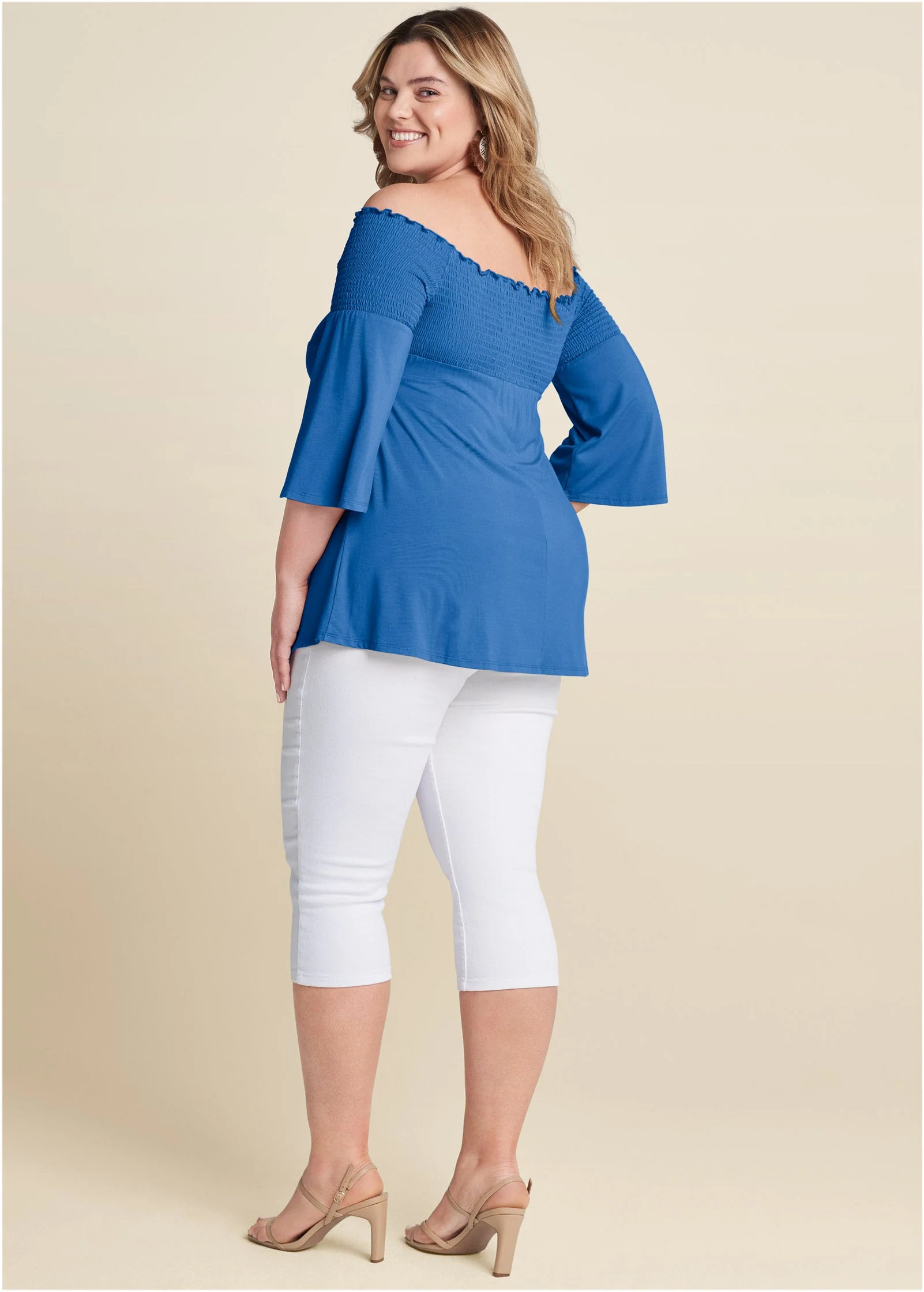 Off-The-Shoulder Top - Blue - Image 9