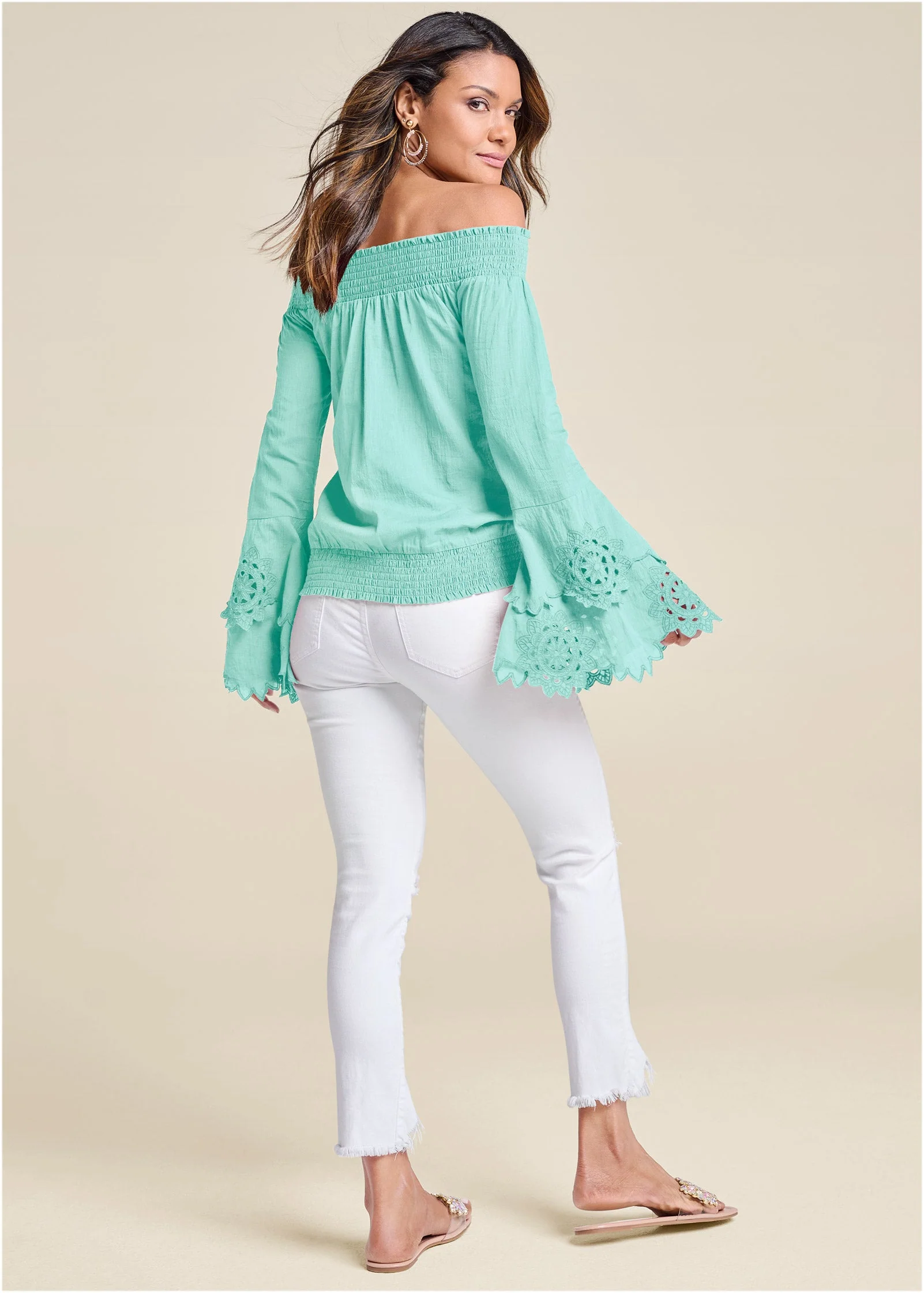 Off-The-Shoulder Top - Mint - Image 3