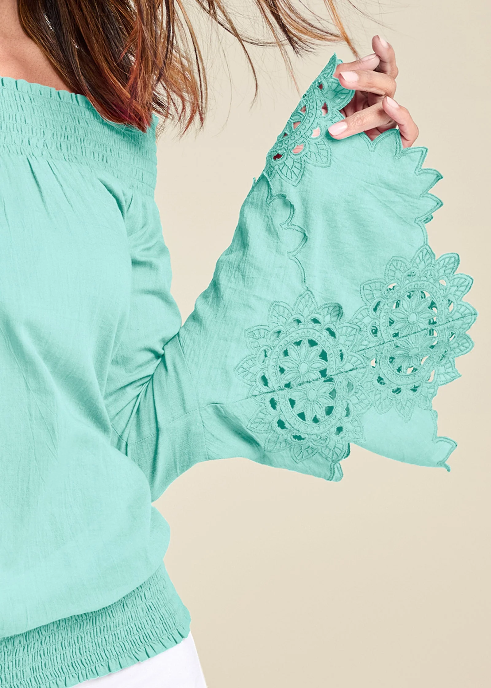 Off-The-Shoulder Top - Mint - Image 4