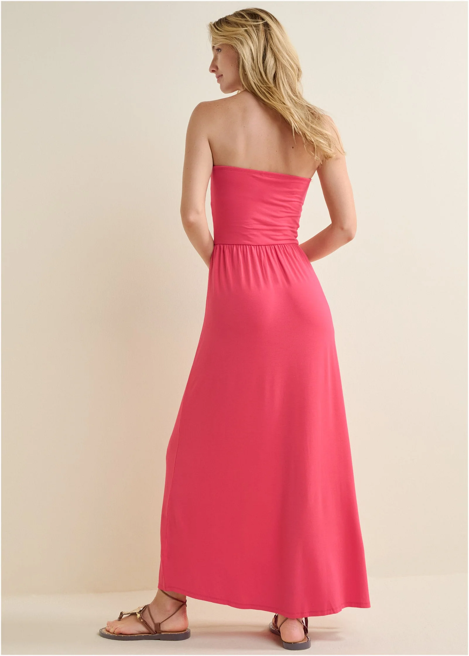 Strapless Maxi Dress - Red - Image 2