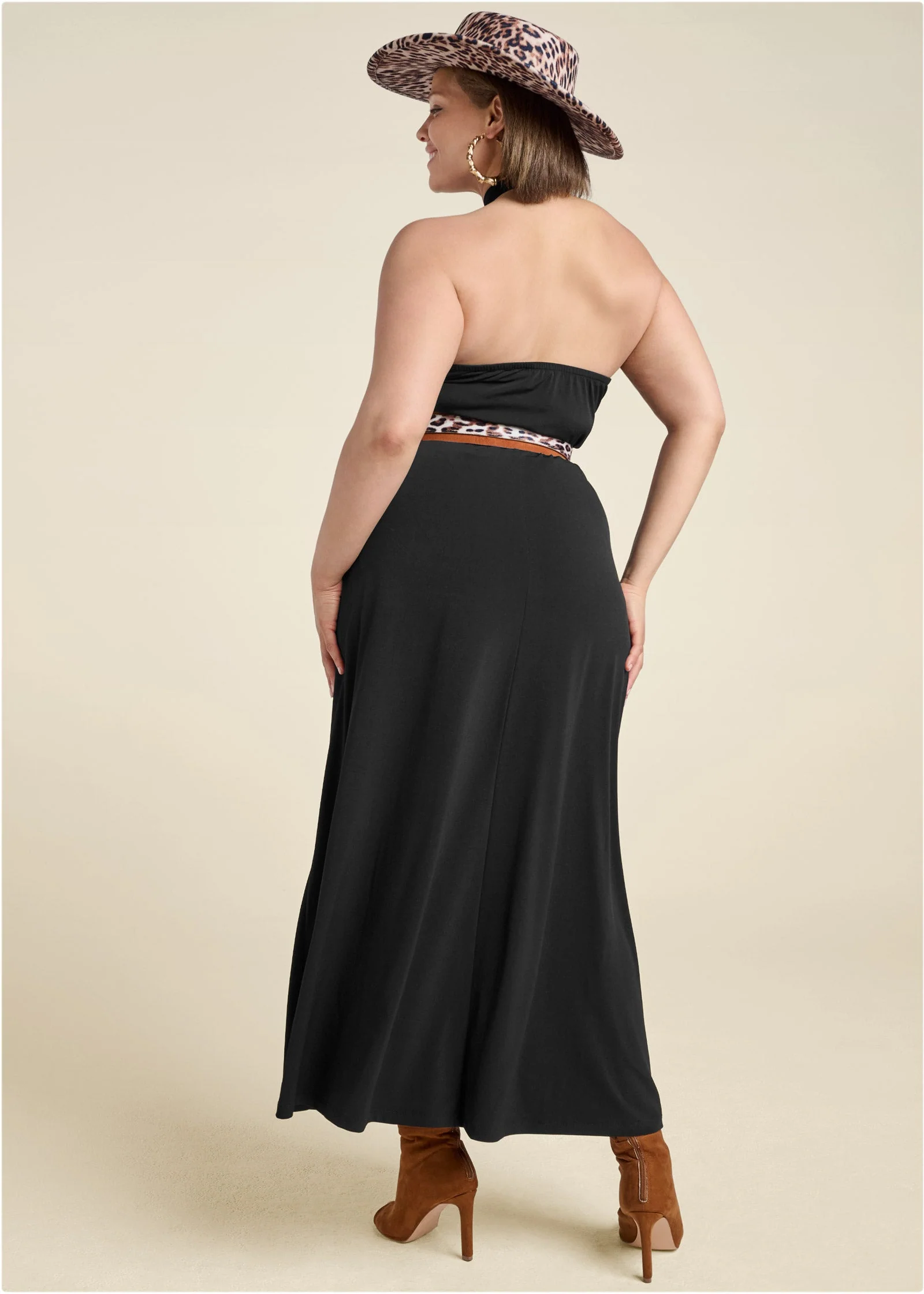Cross Neck Halter Dress - Black - Image 12