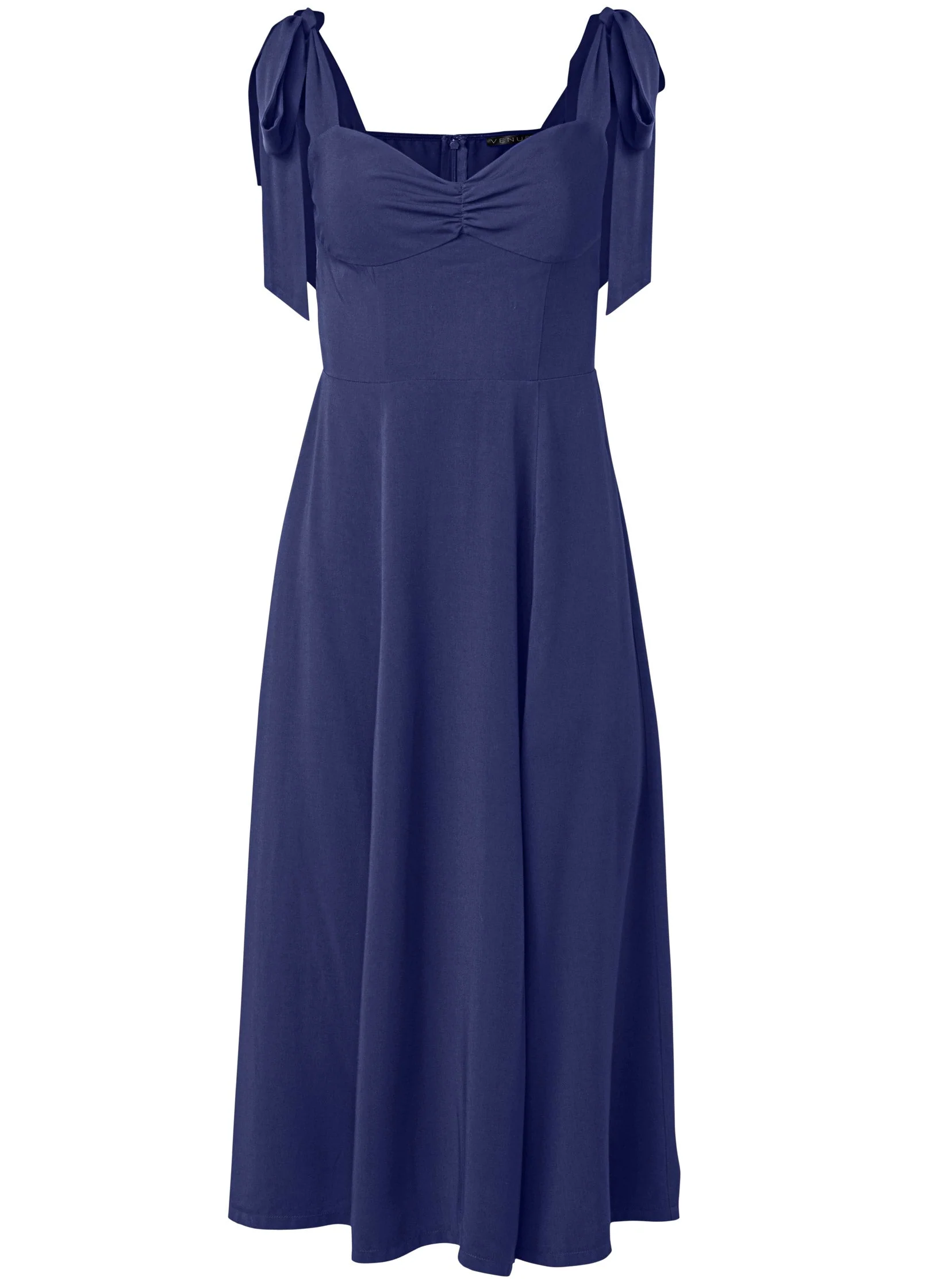 Tie Shoulder Midi Dress - Skipper Blue - Image 5