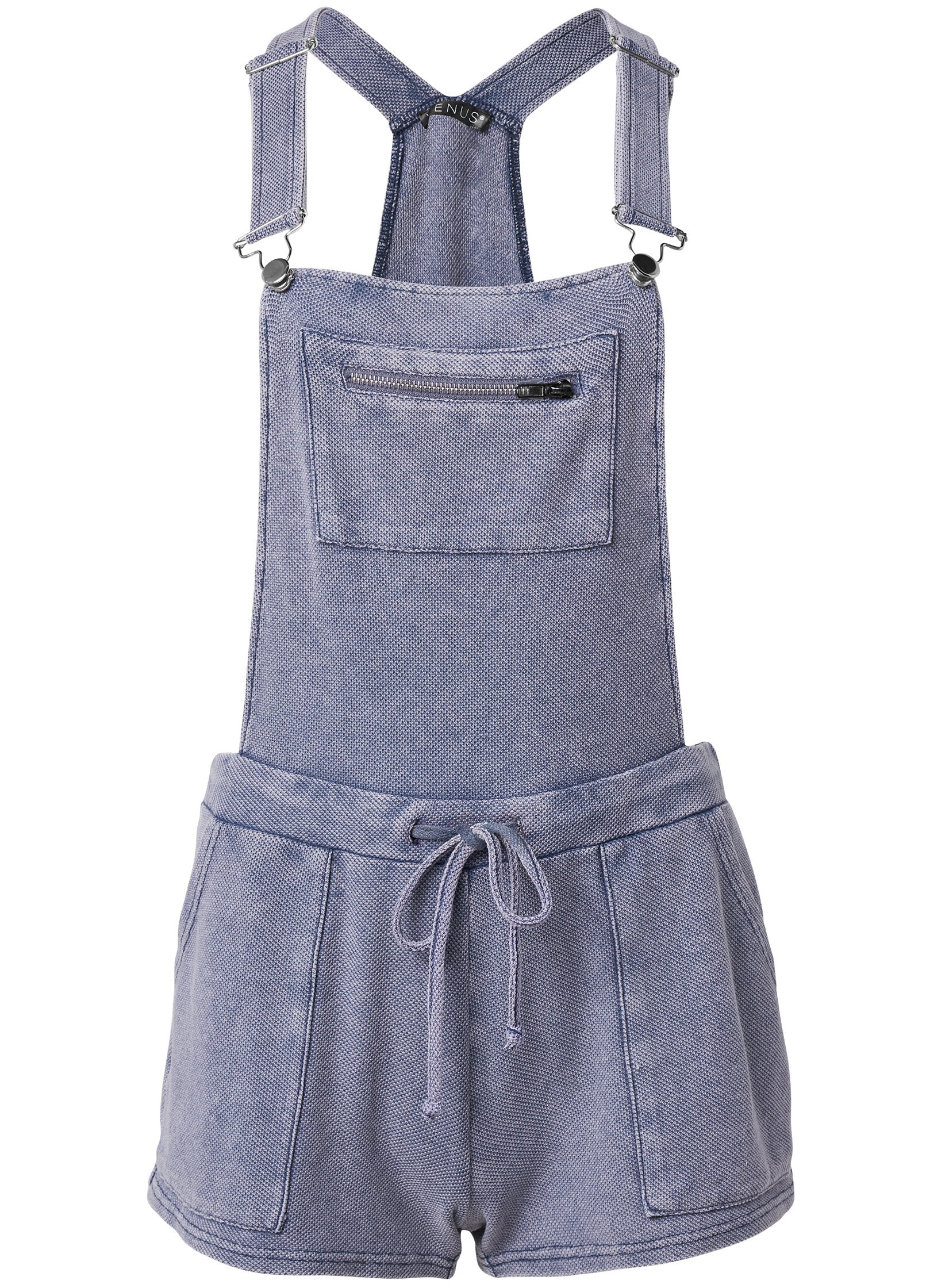 Washed Textured Overalls  - Dark Blue - Image 6