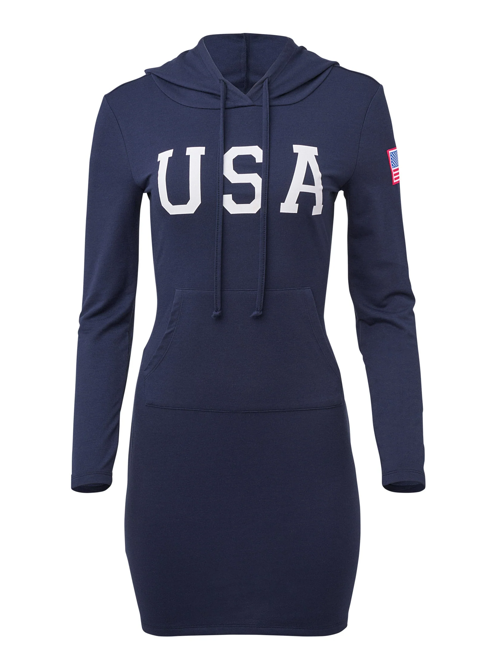 USA Hooded Lounge Dress - Navy - Image 6