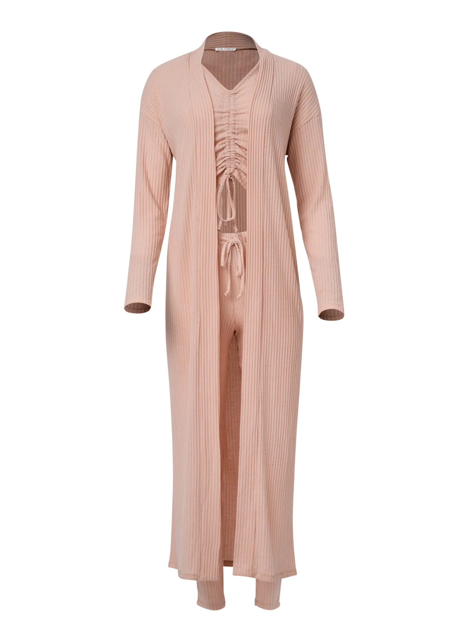 Ribbed 3 Piece Set - Peach - Image 4