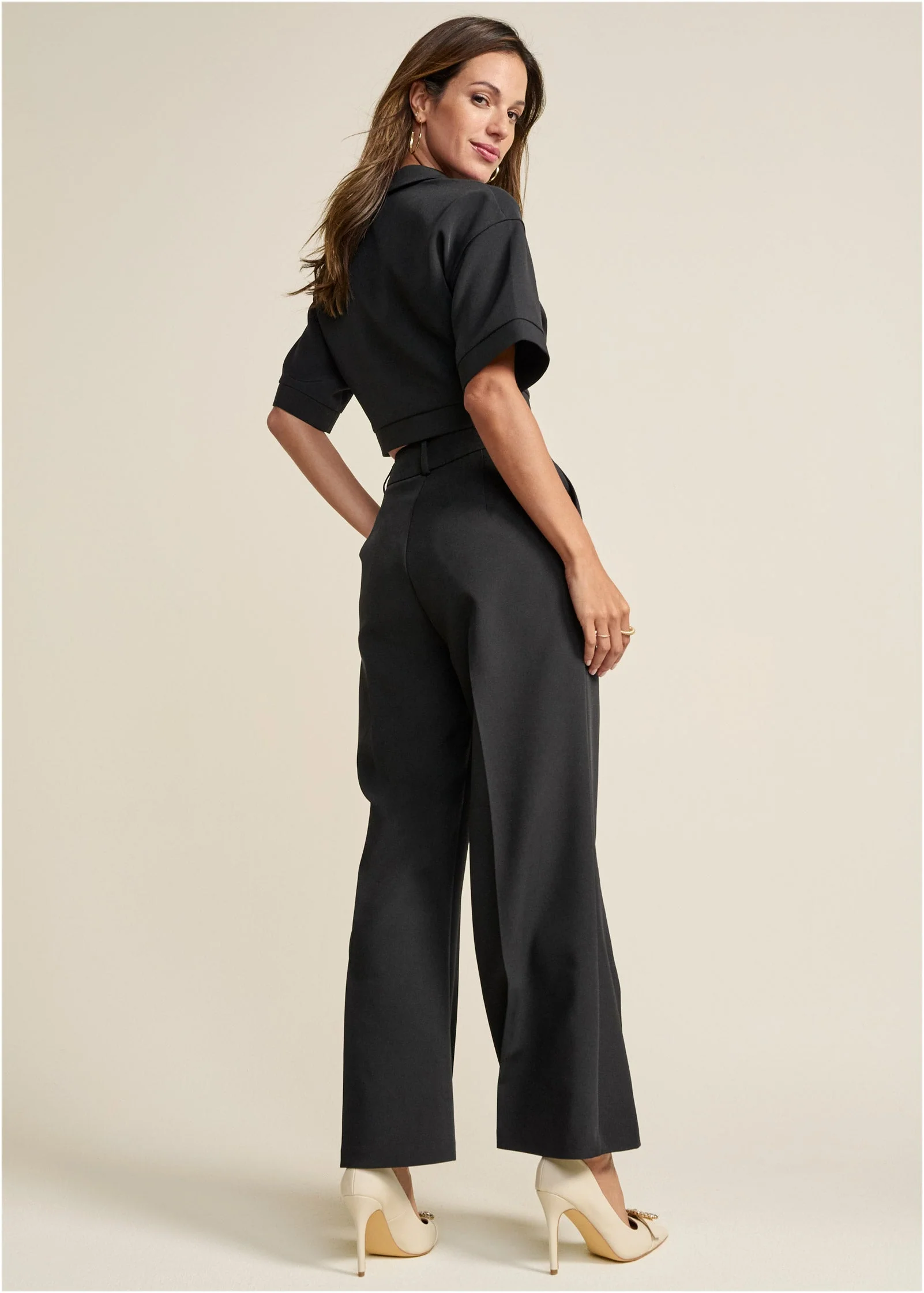 Flare Leg Suiting Set - Black - Image 2