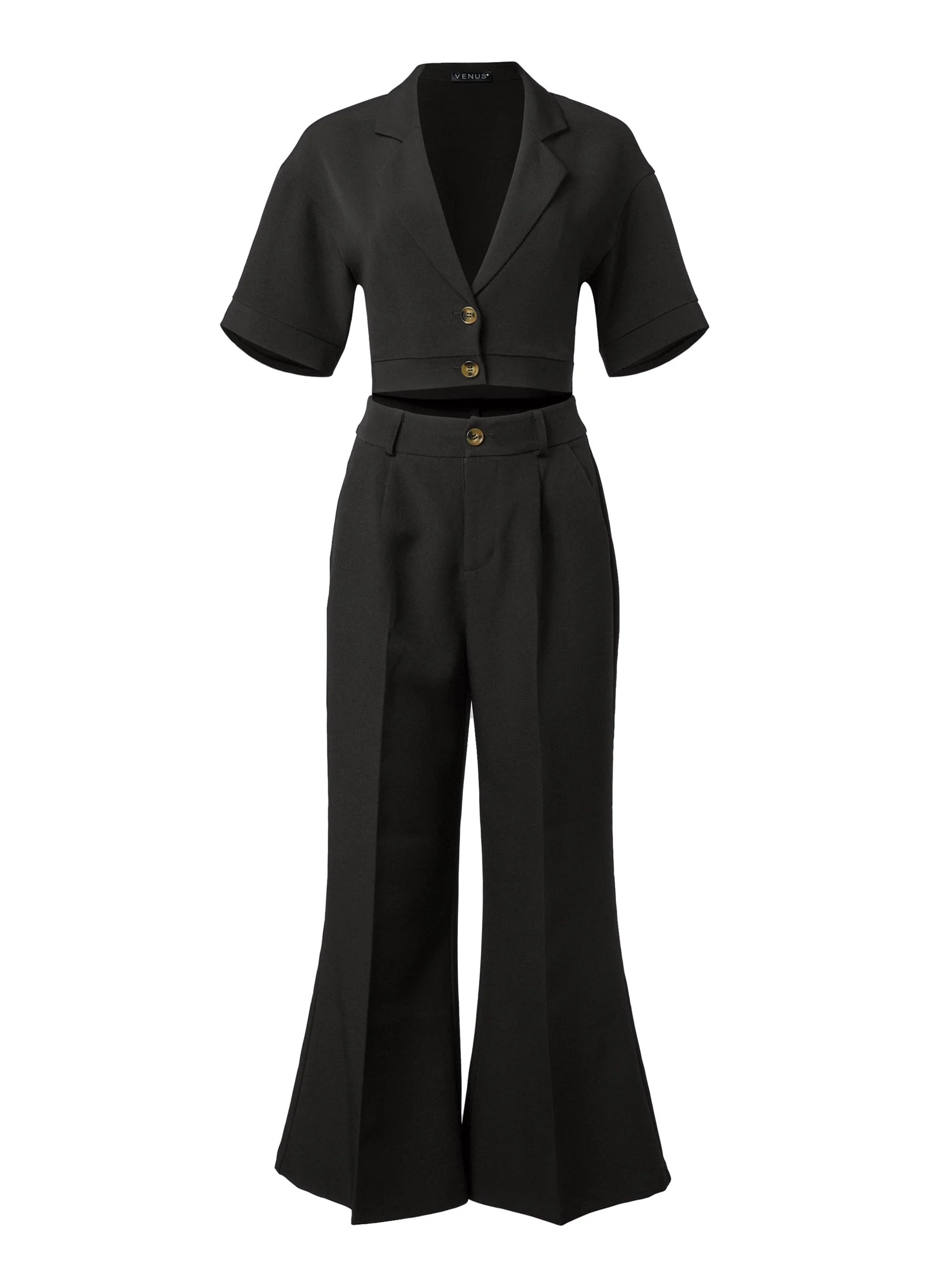 Flare Leg Suiting Set - Black - Image 5