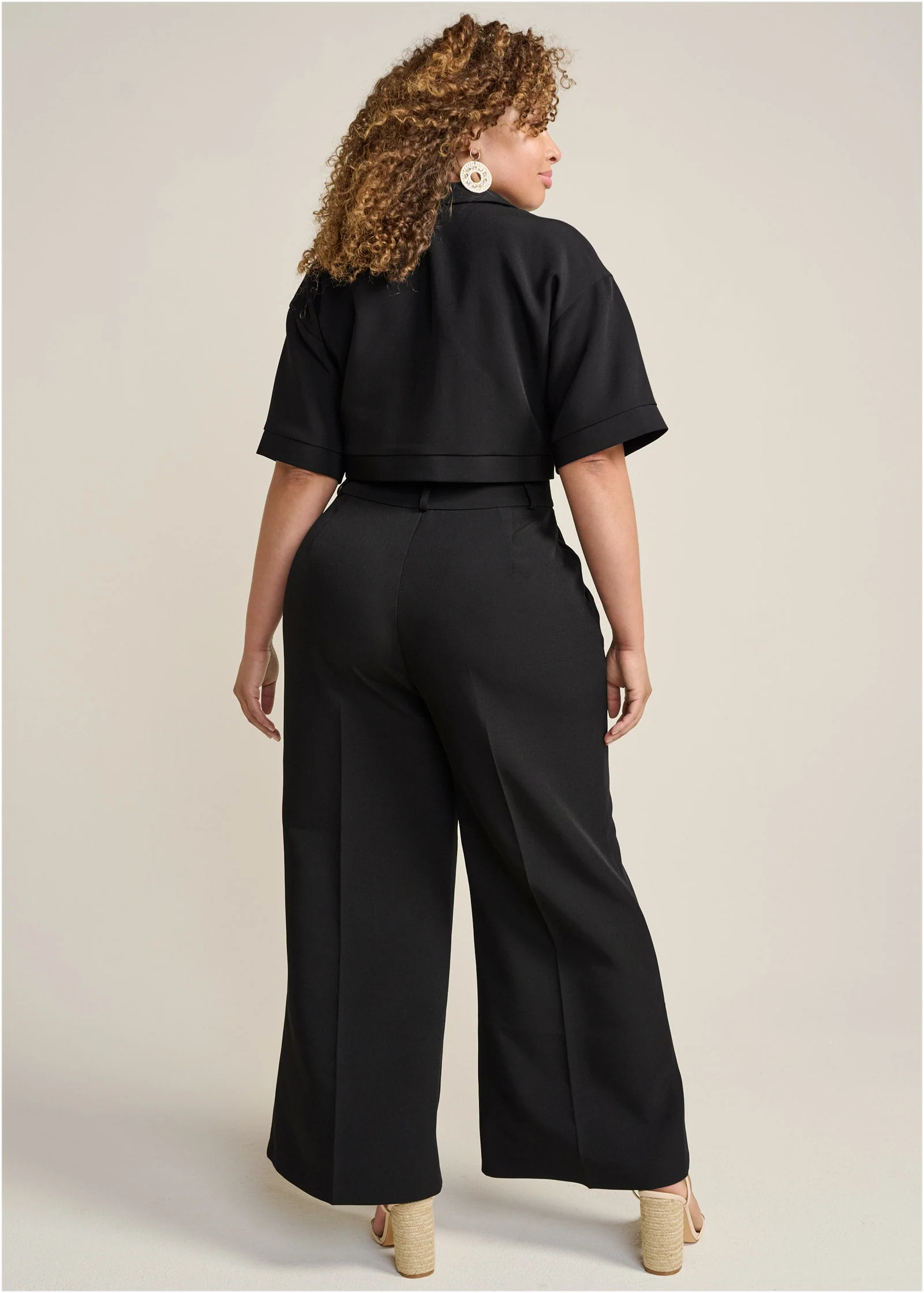 Flare Leg Suiting Set - Black - Image 7
