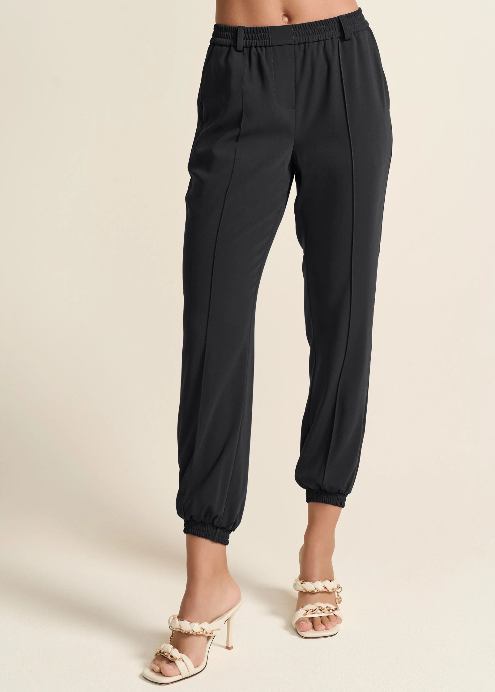 Woven High-Rise Joggers - Jet Black - Image 2