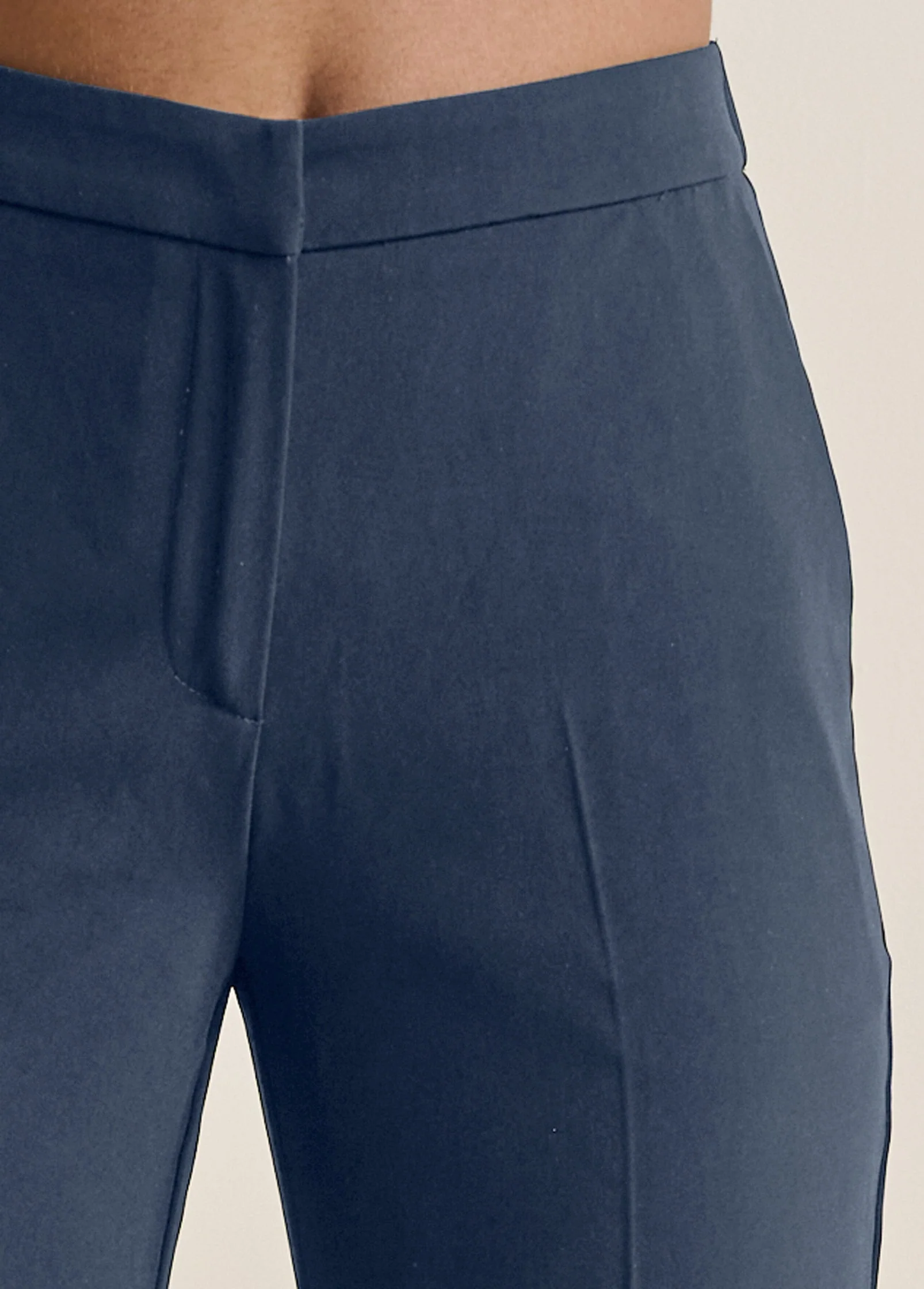 High-Rise Straight Trousers - Navy - Image 5