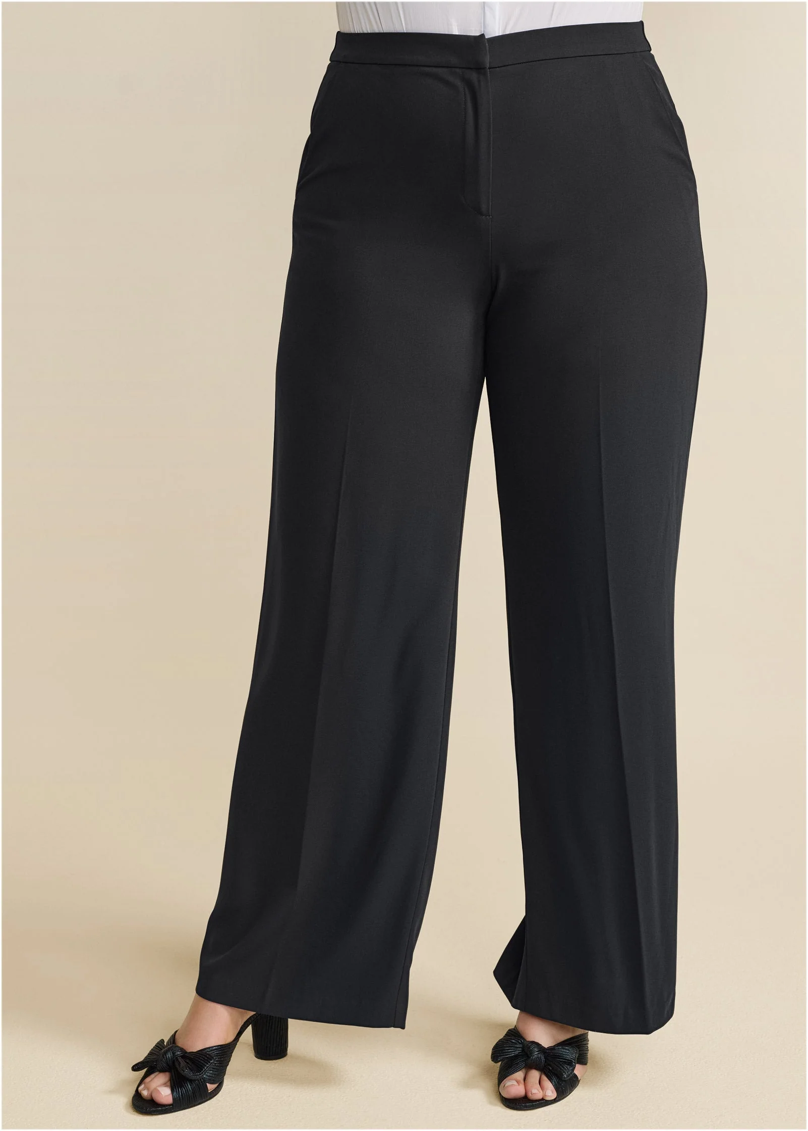High-Rise Wide Leg Trousers - Jet Black - Image 9