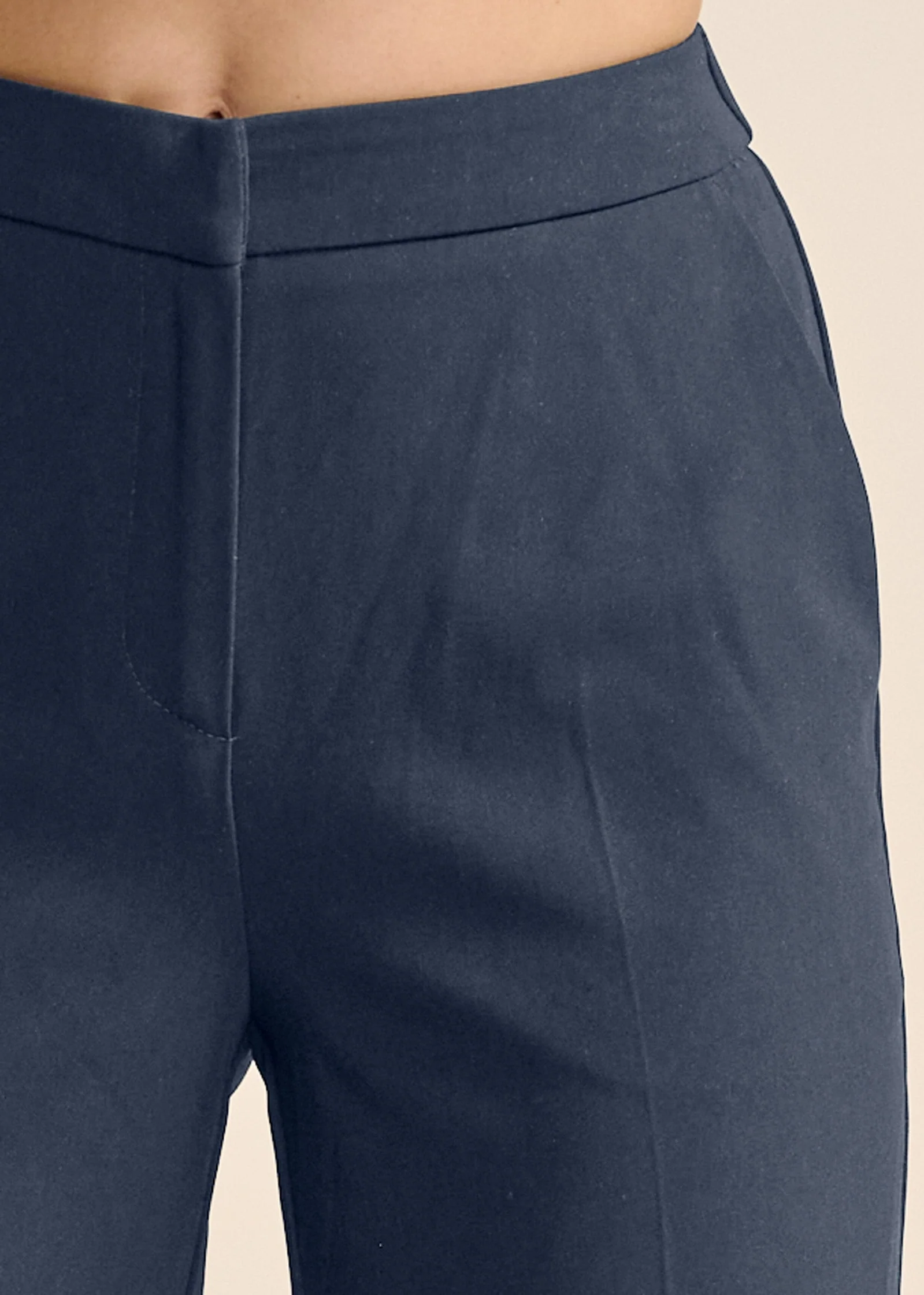 High-Rise Wide Leg Trousers - Navy - Image 5