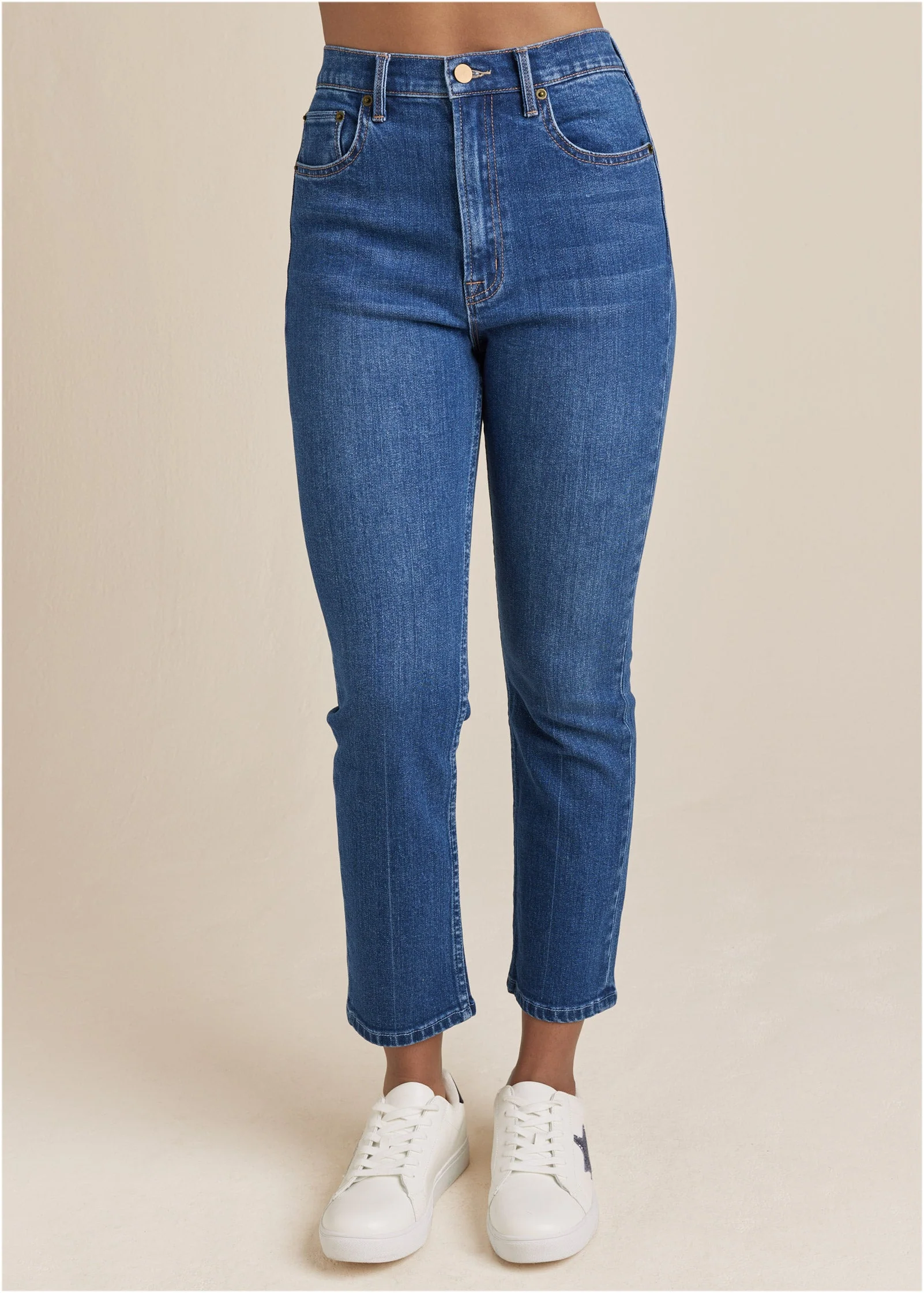 Straight Leg Jeans - Medium Wash - Image 2