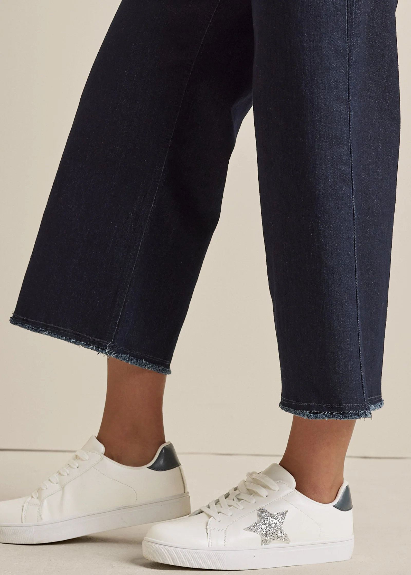 High Rise Wide Leg Jeans - Dark Wash - Image 6