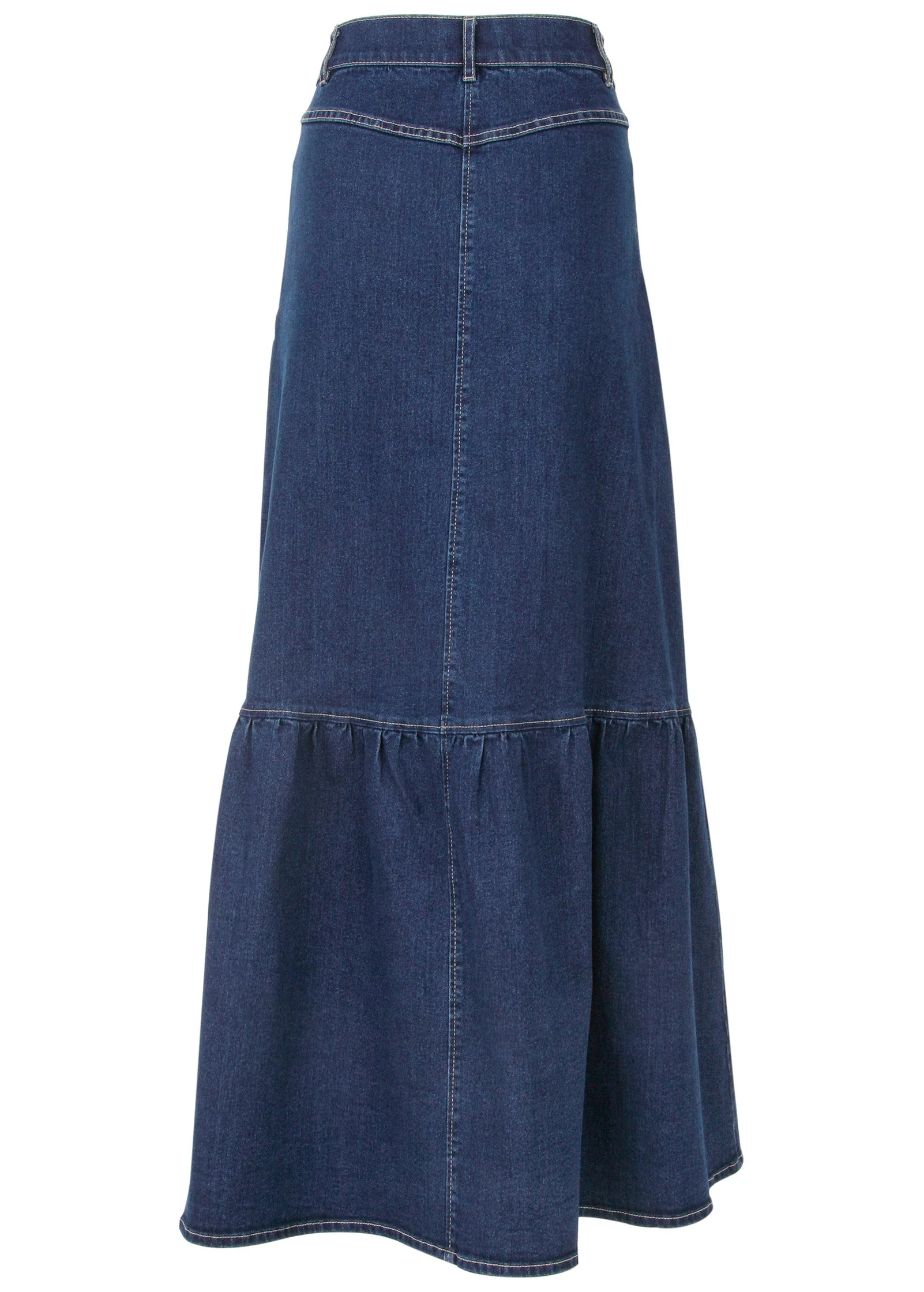 Denim Button Down Skirt - Dark Wash - Image 7