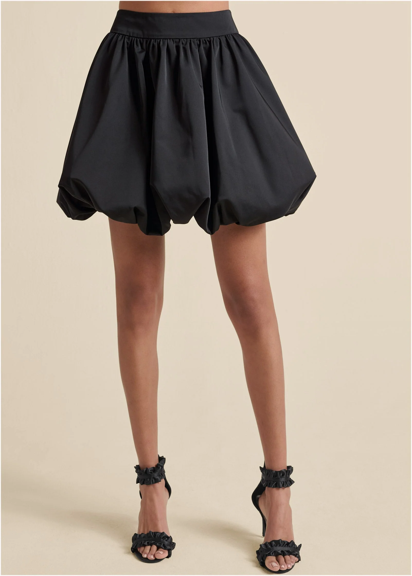 Taffeta Bubble Skirt - Jet Black - Image 2