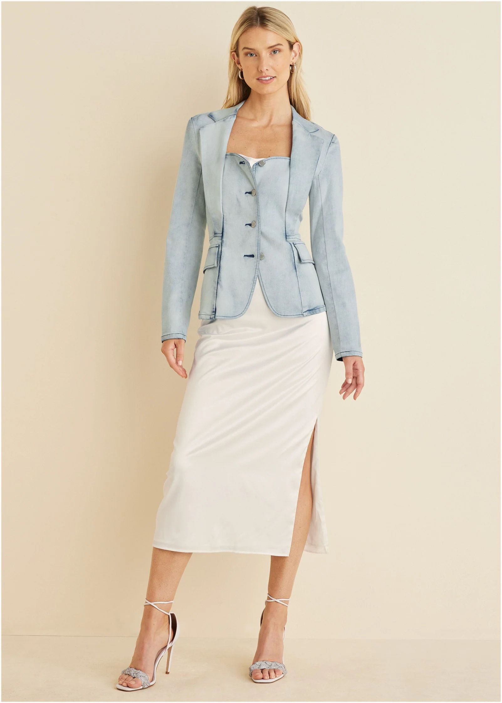 Sweetheart Denim Blazer - Light Wash - Image 2