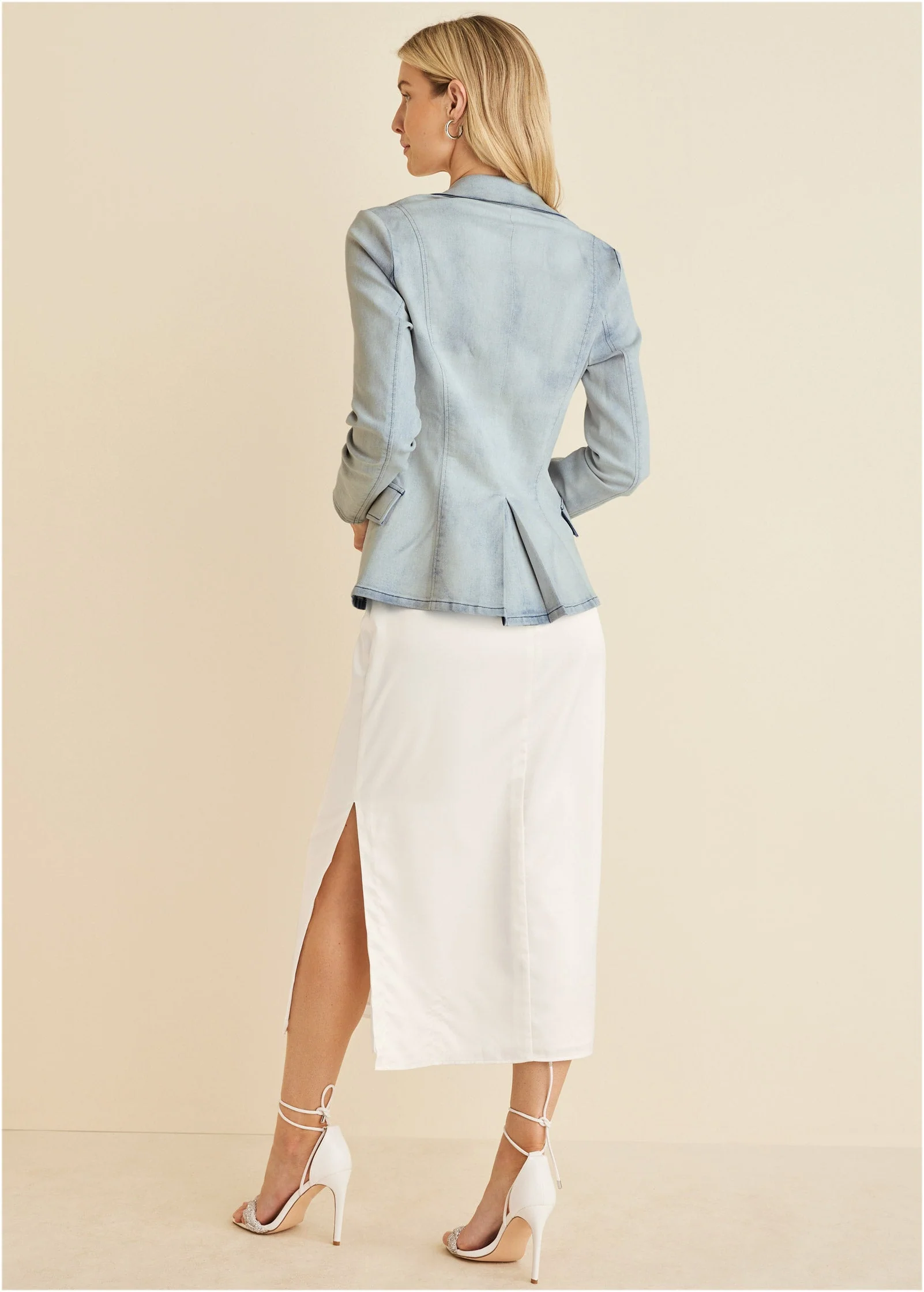 Sweetheart Denim Blazer - Light Wash - Image 3