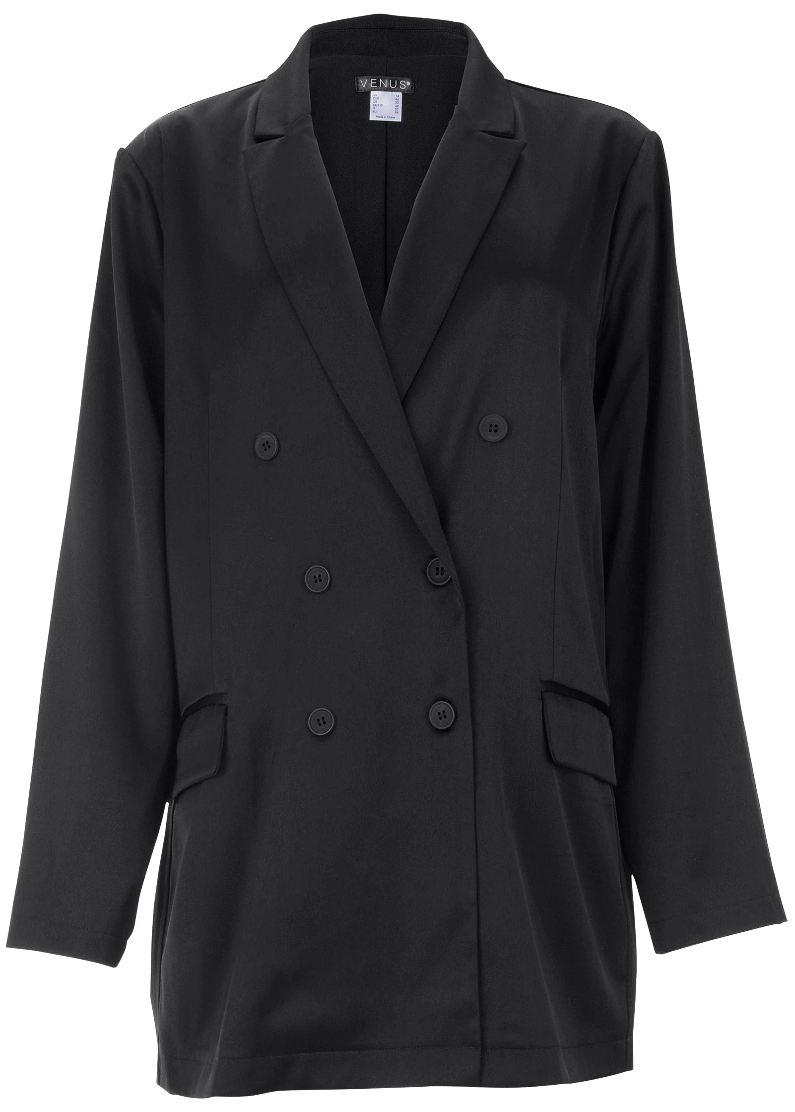 Double Breasted Blazer - Jet Black - Image 3