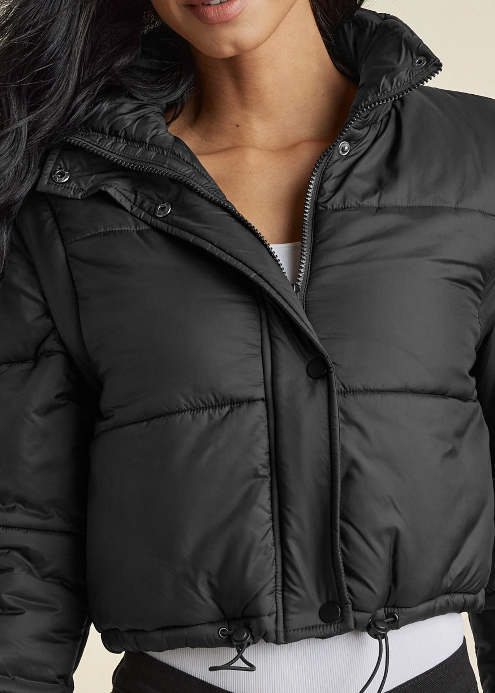 Convertible Puffer Coat - Black - Image 3