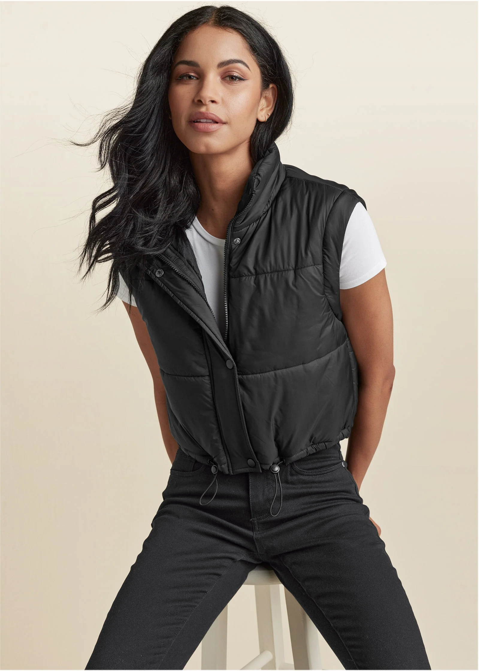 Convertible Puffer Coat - Black - Image 6