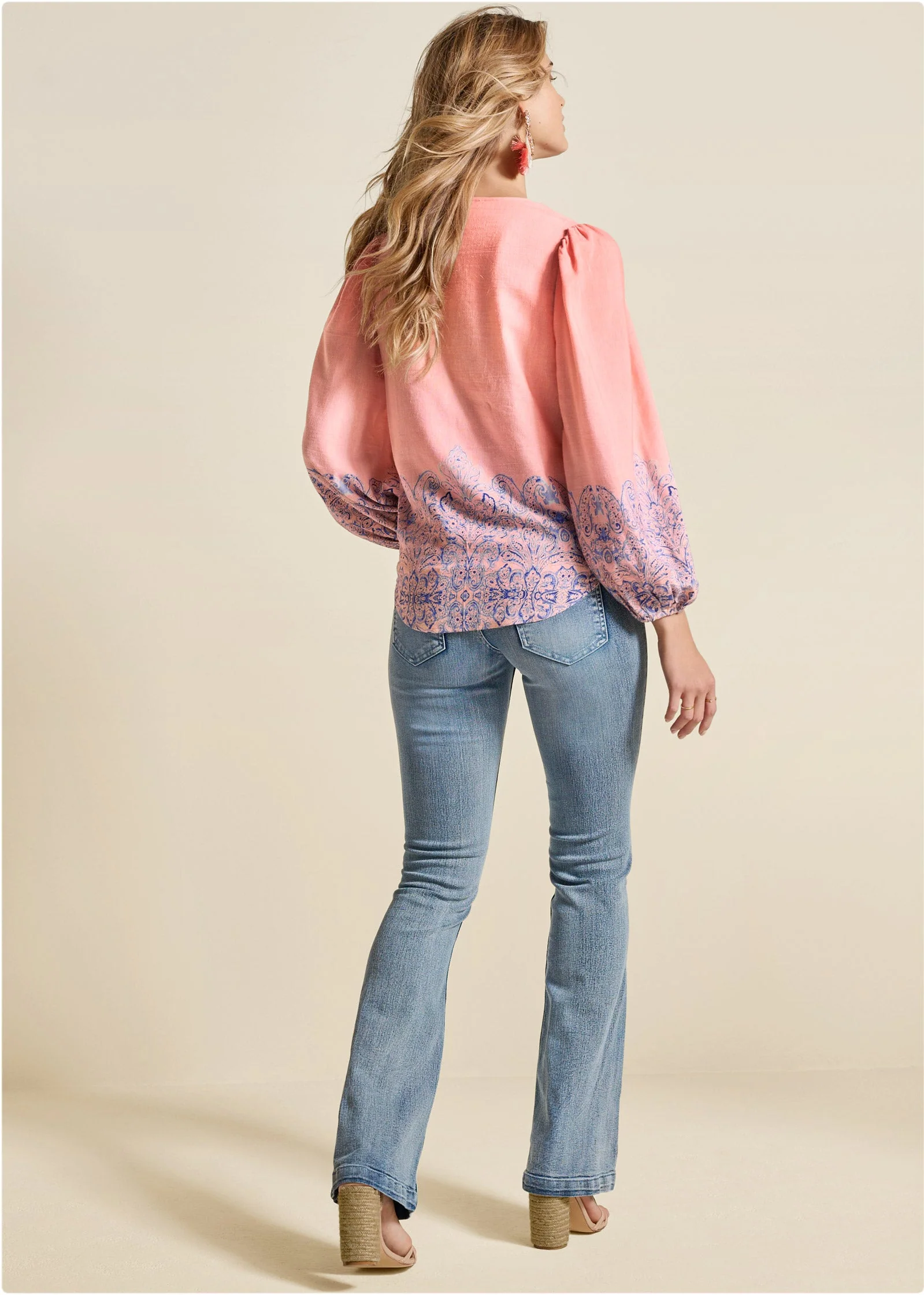 Ombre Linen Top - Blush Multi - Image 3