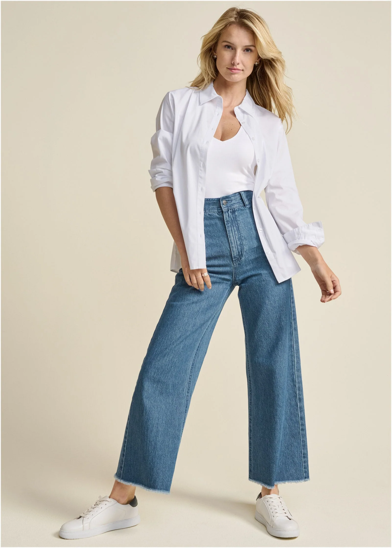 Soft Button-Down Shirt - White - Image 2