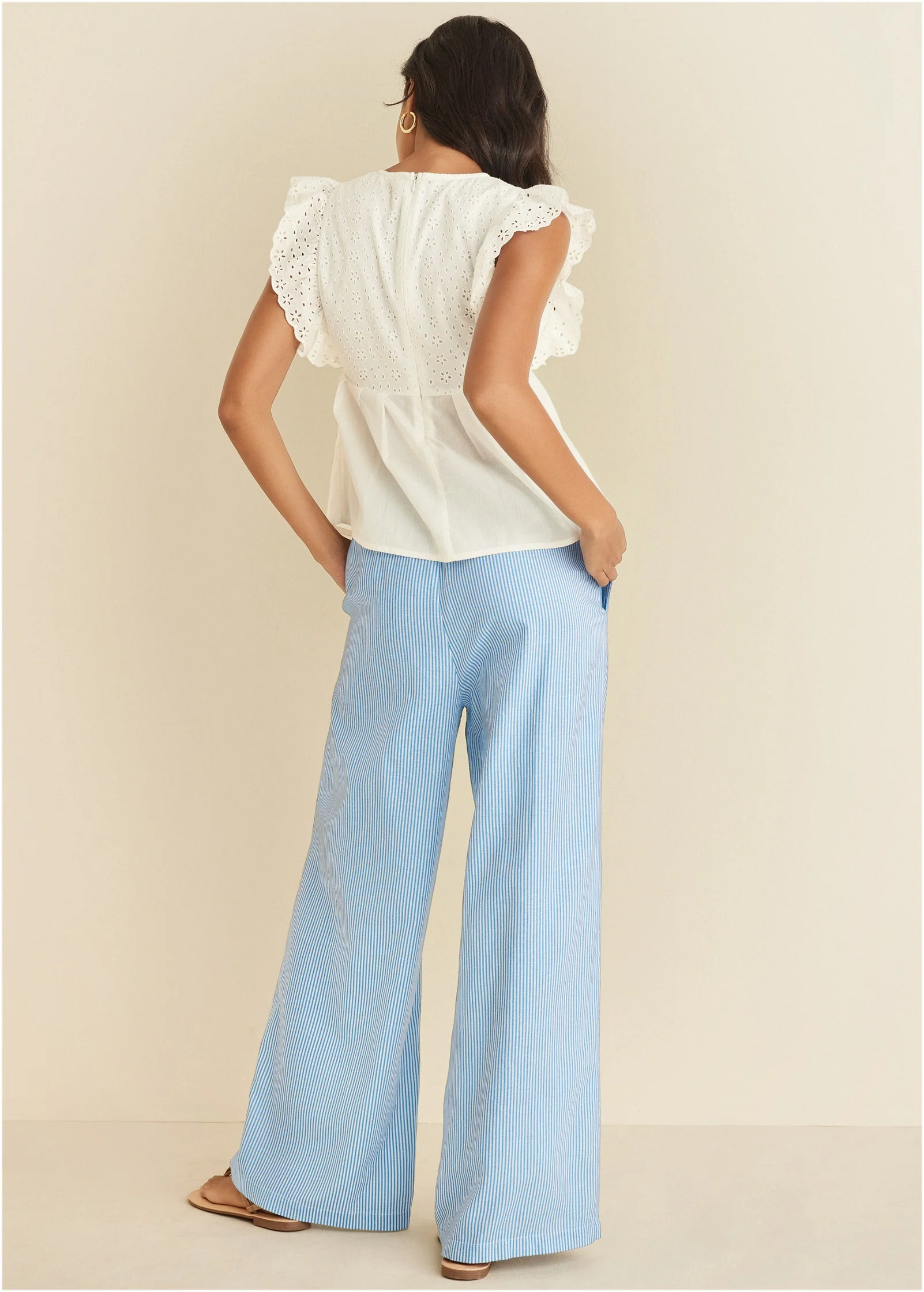 Eyelet Ruffle Tank - Cloud Dancer - Image 2