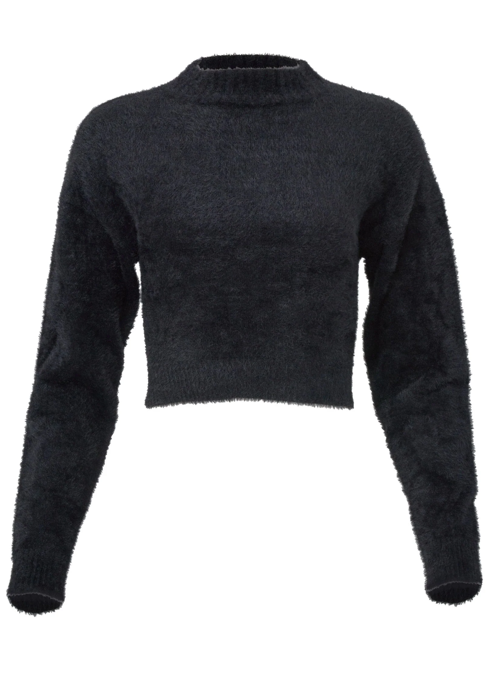 Eyelash Mock Neck Sweater - Jet Black - Image 4