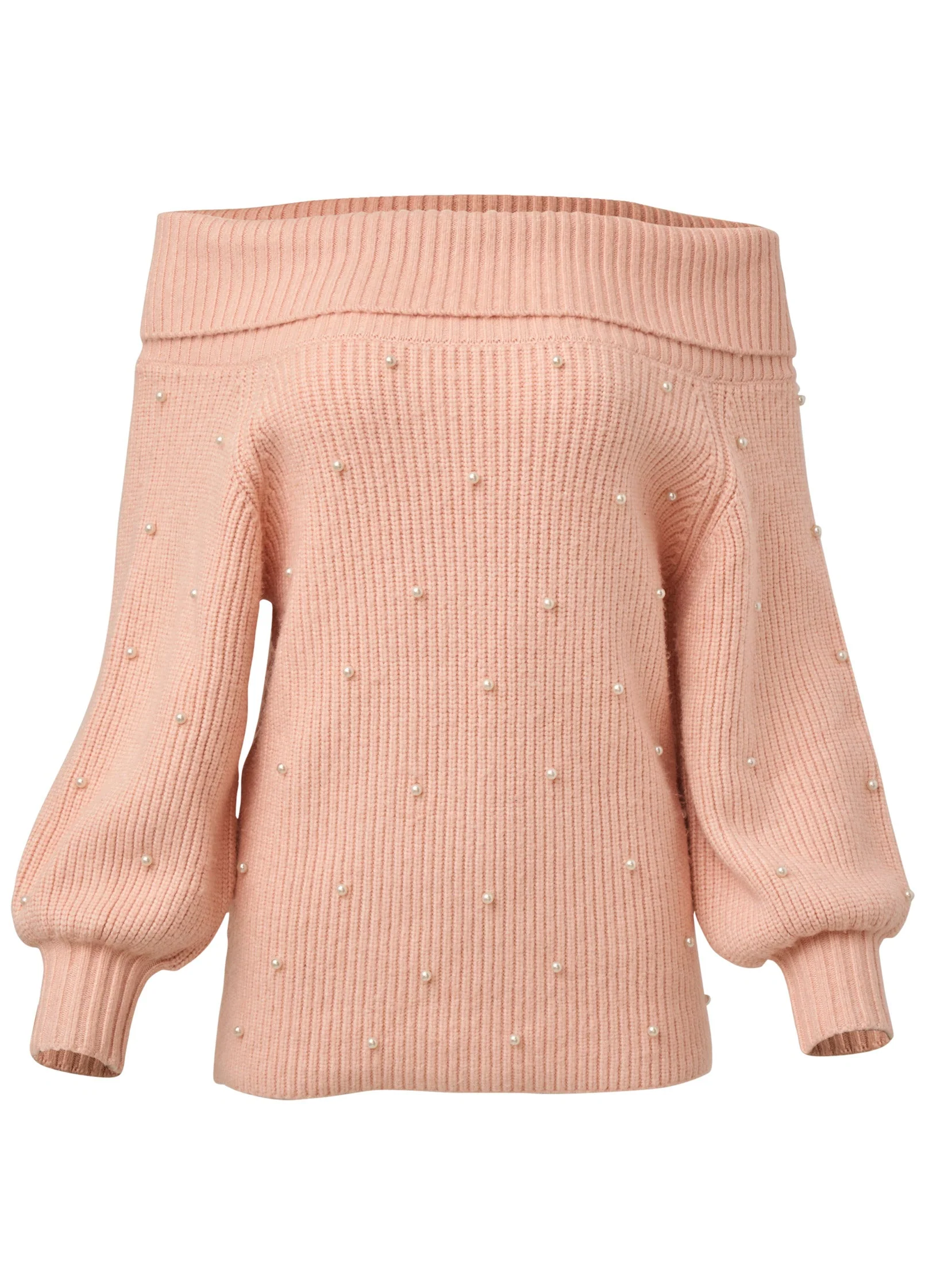 Pearl Embellished Sweater - Peach - Image 6
