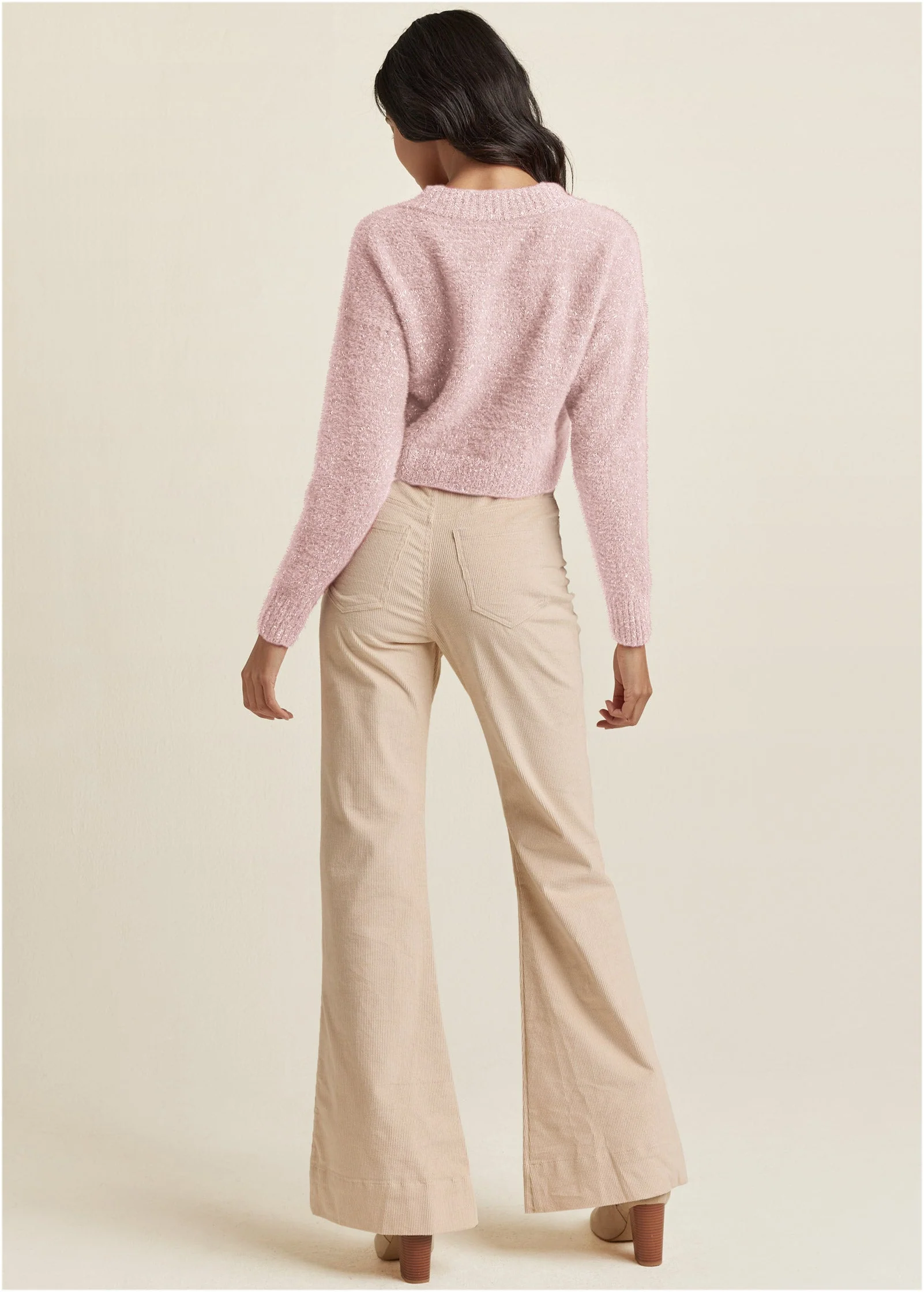 V-Neck Sweater - Pink Multi - Image 2