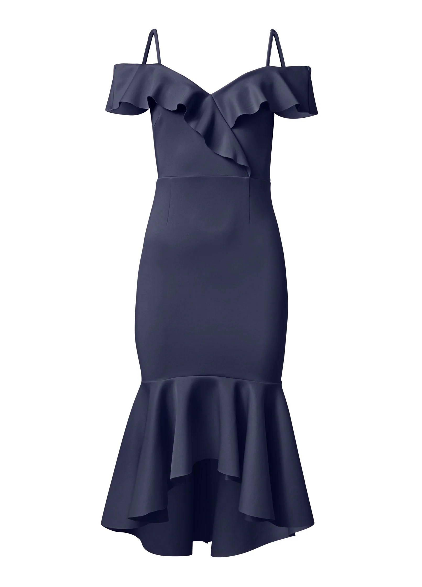 Ruffle Midi Dress  - Navy - Image 5