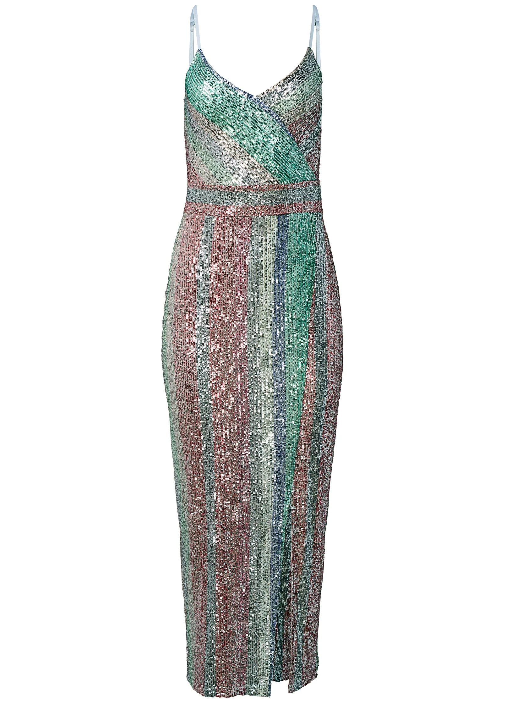 Striped Sequin Midi Dress - Multi - Image 5