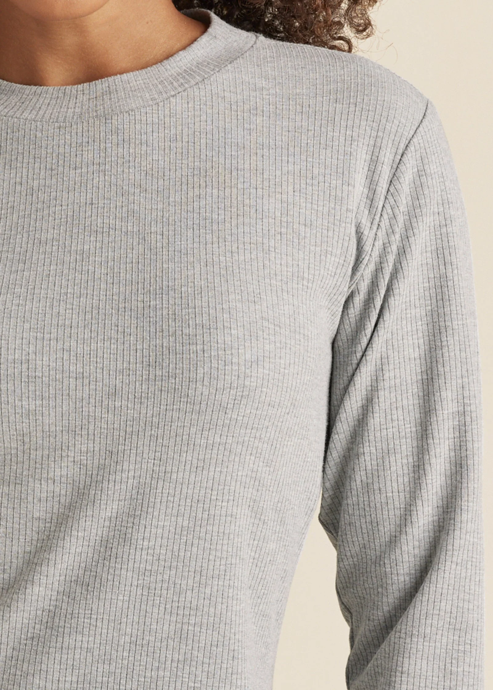 Ribbed T-Shirt Dress - Heather Grey - Image 4
