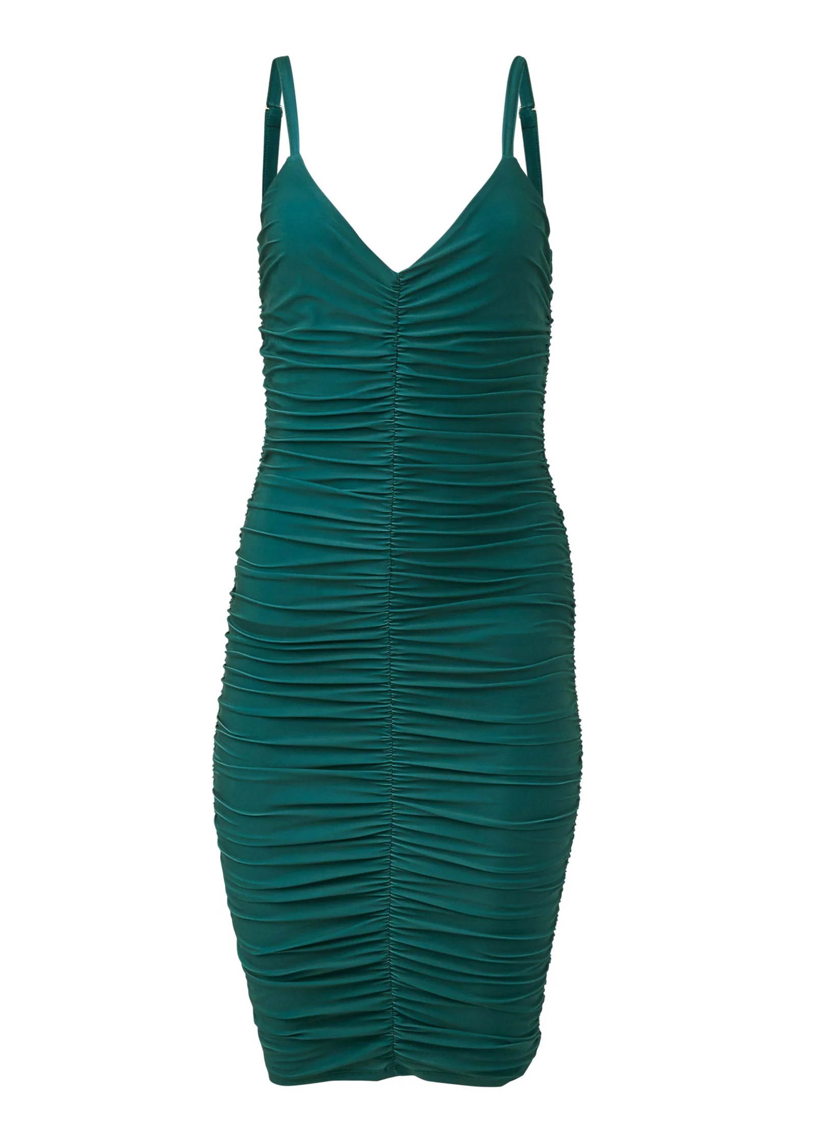 Ruched Mini Dress - Green - Image 5