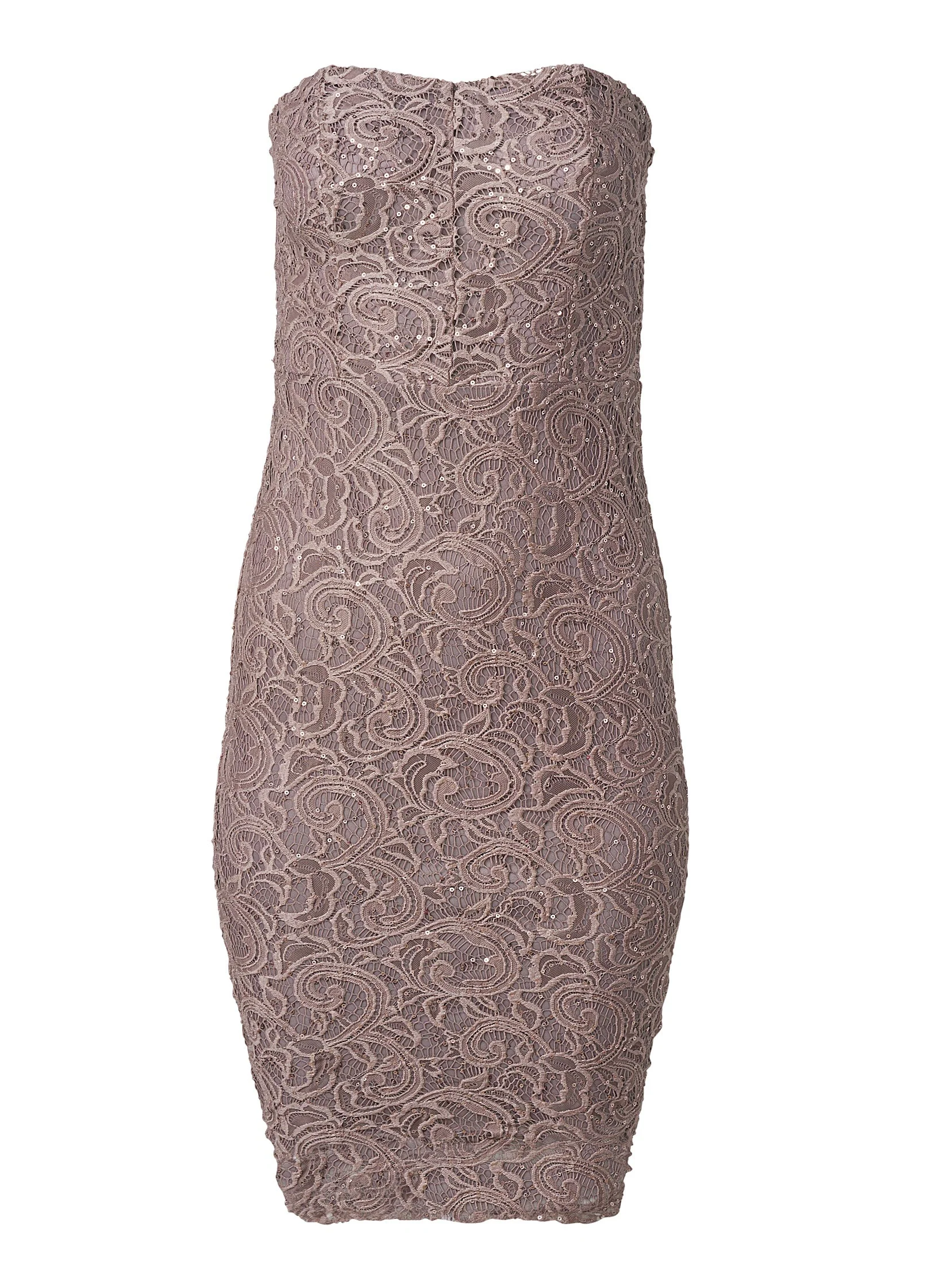 Strapless Lace Dress - Mocha - Image 5