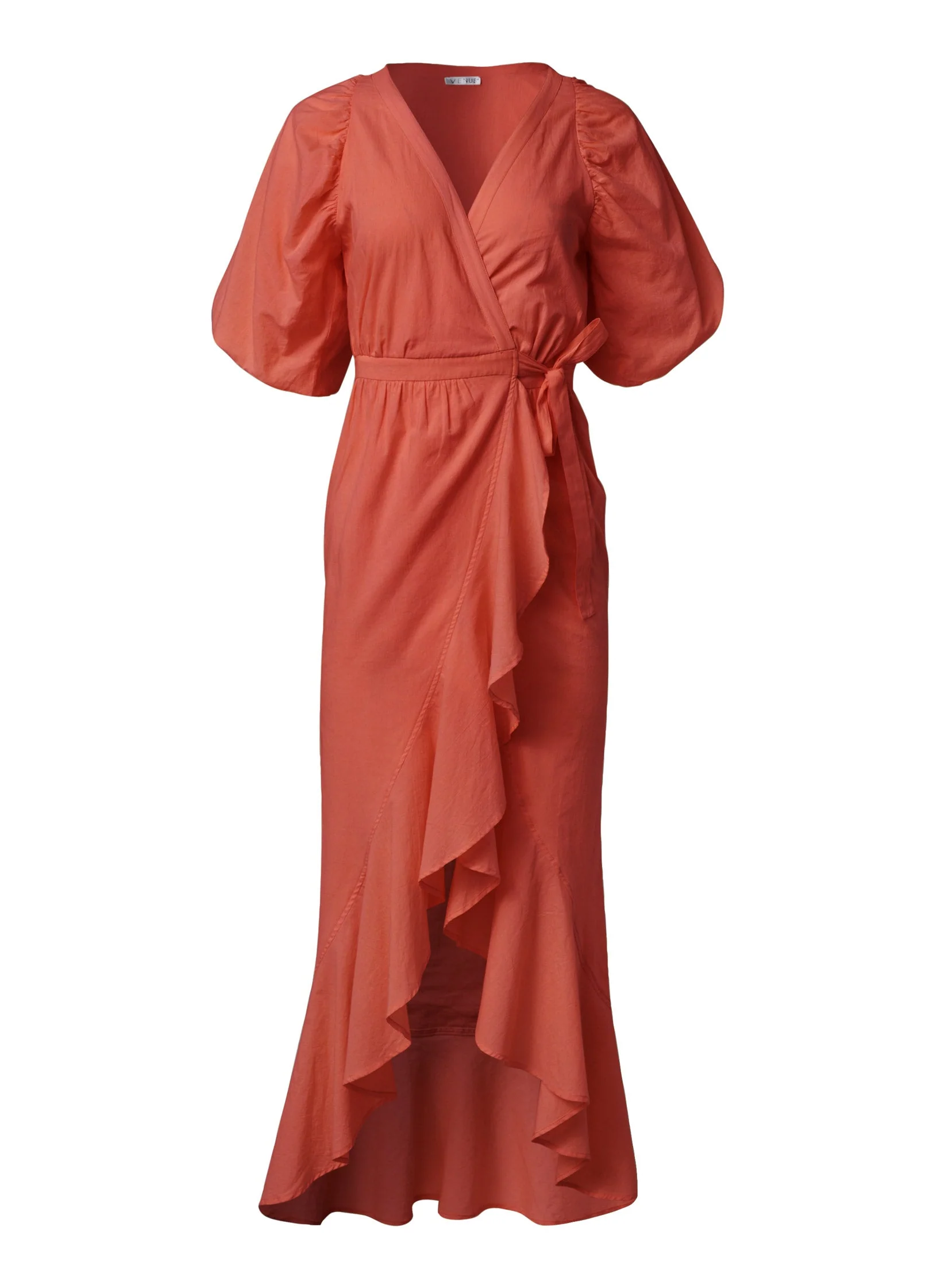 Ruffle Wrap Maxi Dress - Burnt Orange - Image 5