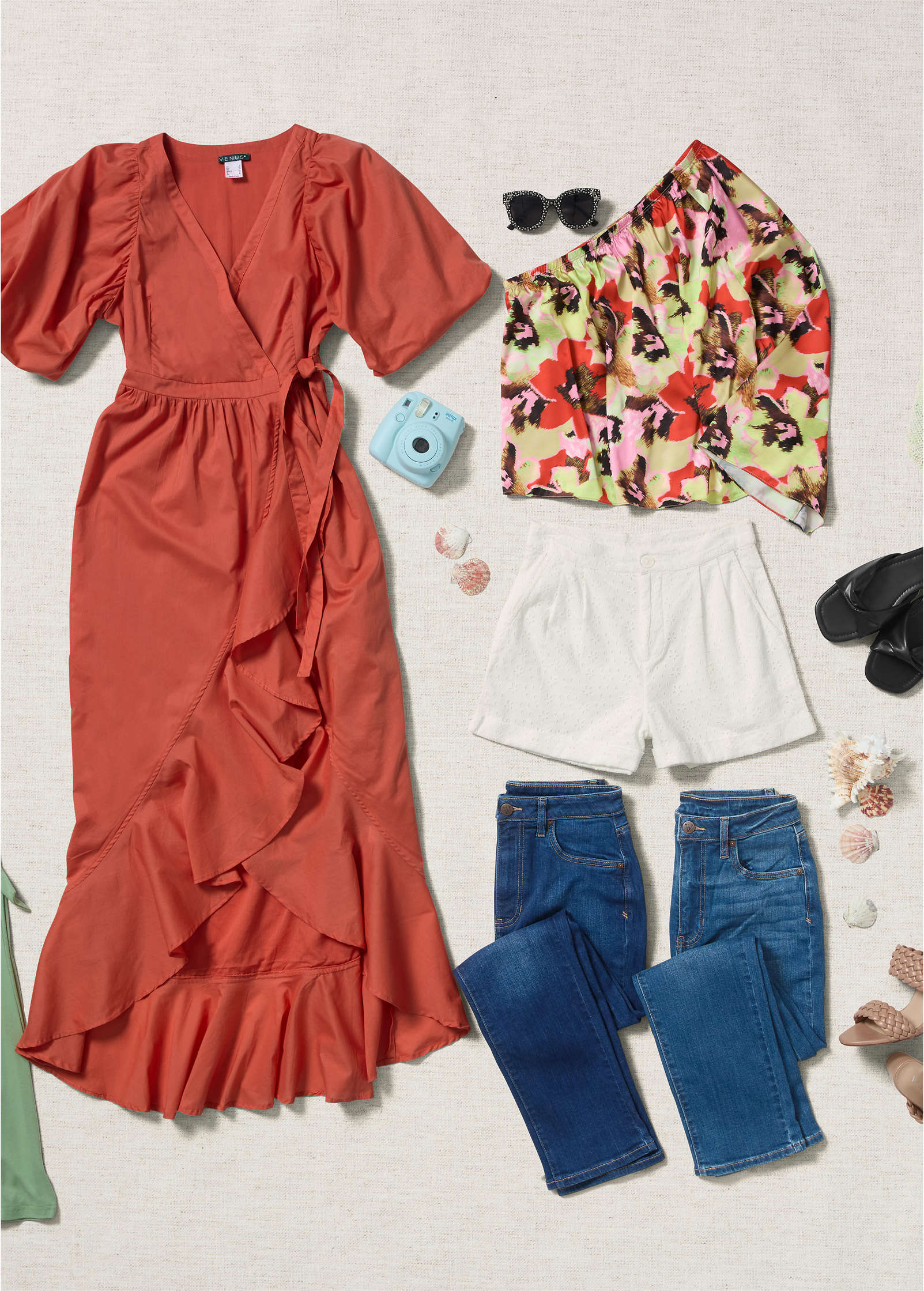 Ruffle Wrap Maxi Dress - Burnt Orange - Image 6