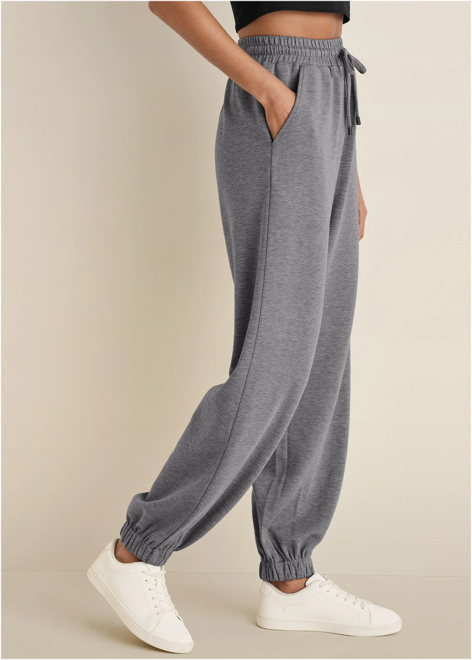 Double Knit Joggers - Medium Heather Grey - Image 5