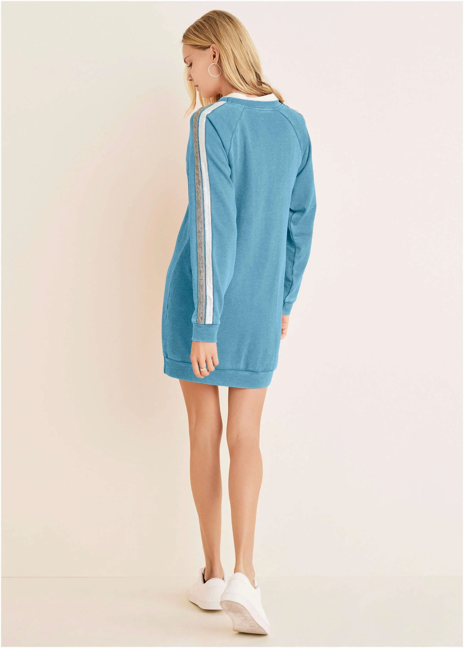 Sweatshirt Dress - Blue - Image 2